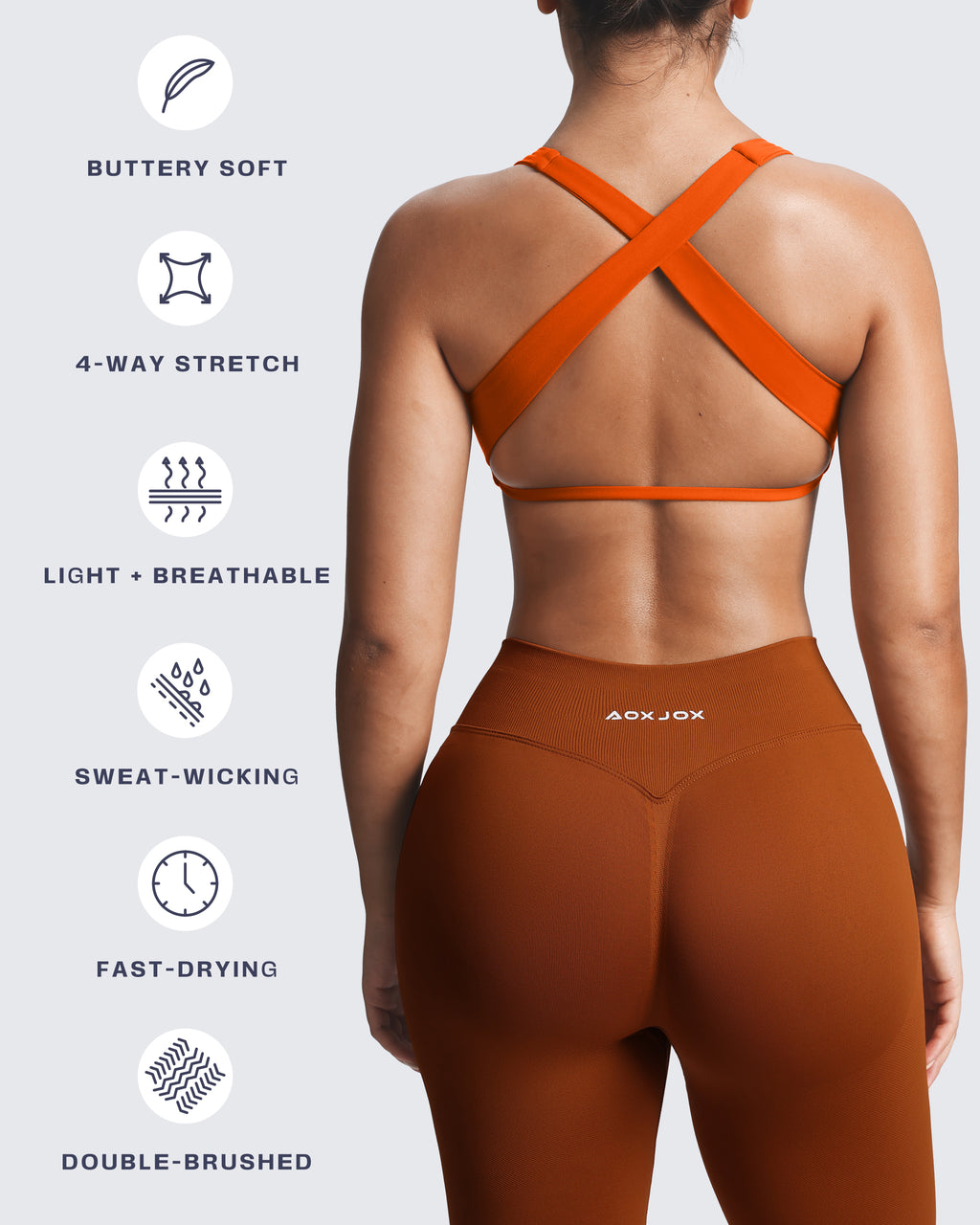 Aoxjox Emma Square Neck Sports Bra