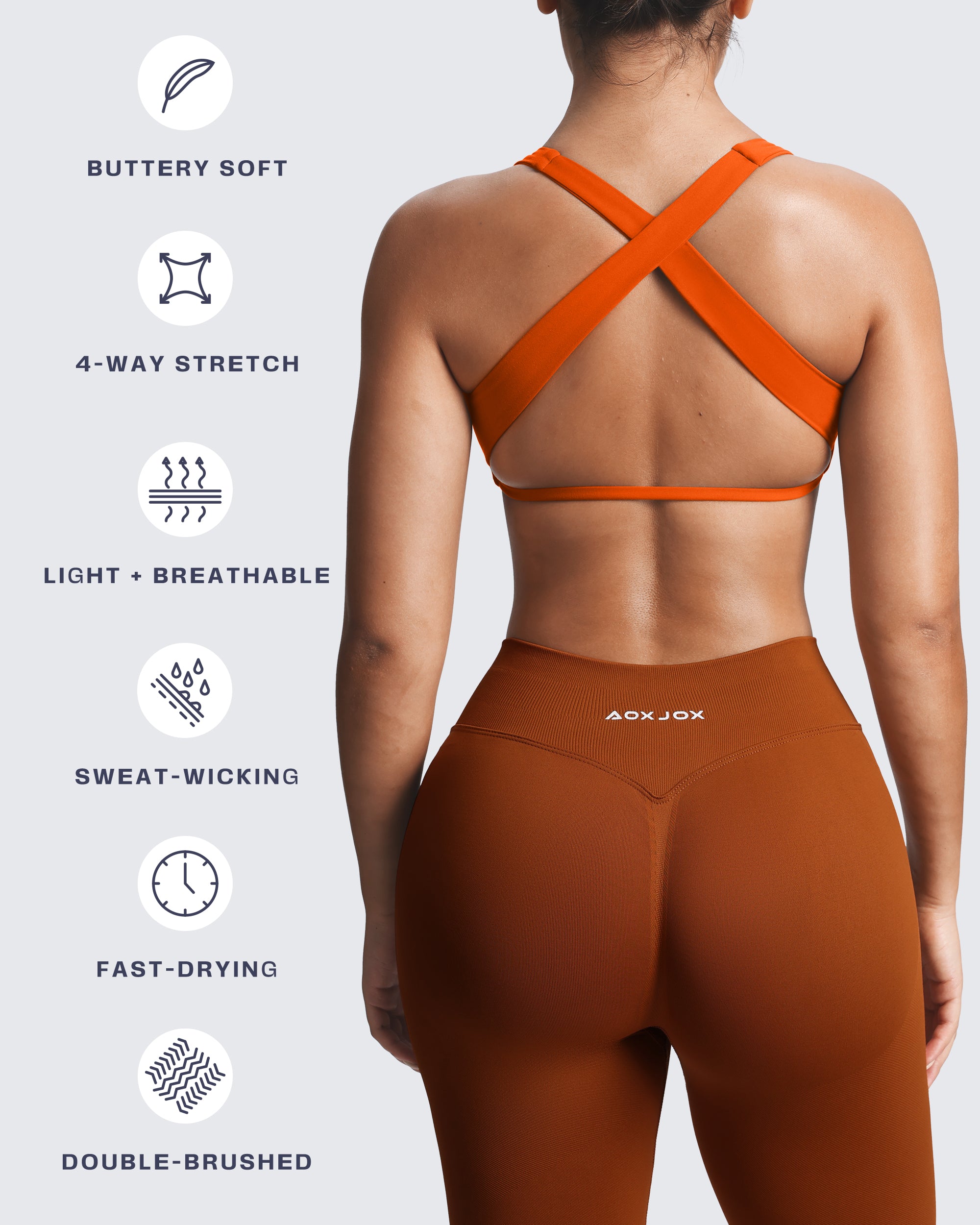 Aoxjox Emma Square Neck Sports Bra