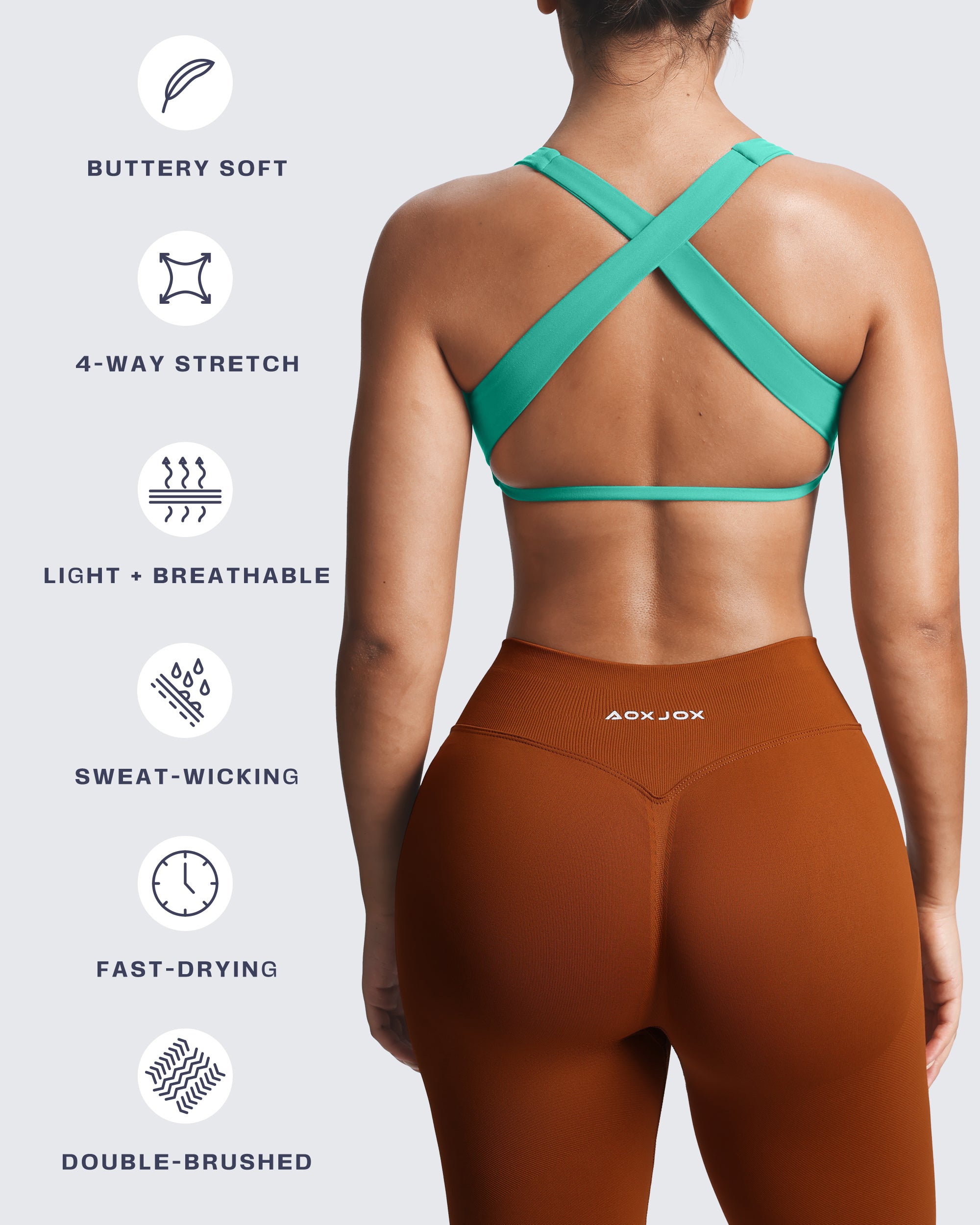 Aoxjox Emma Square Neck Sports Bra