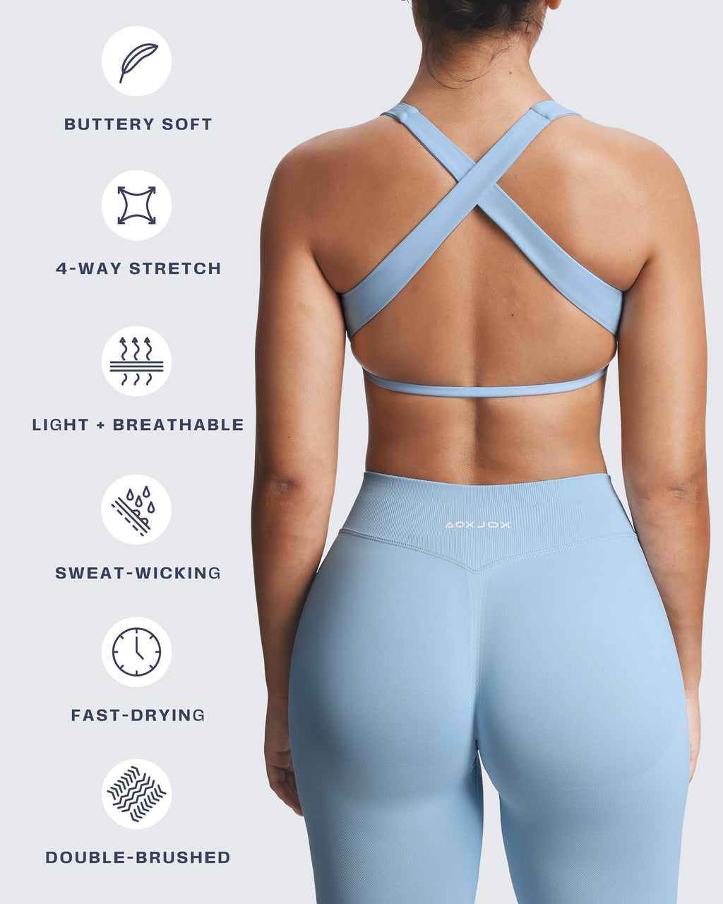 Aoxjox Emma Square Neck Sports Bra