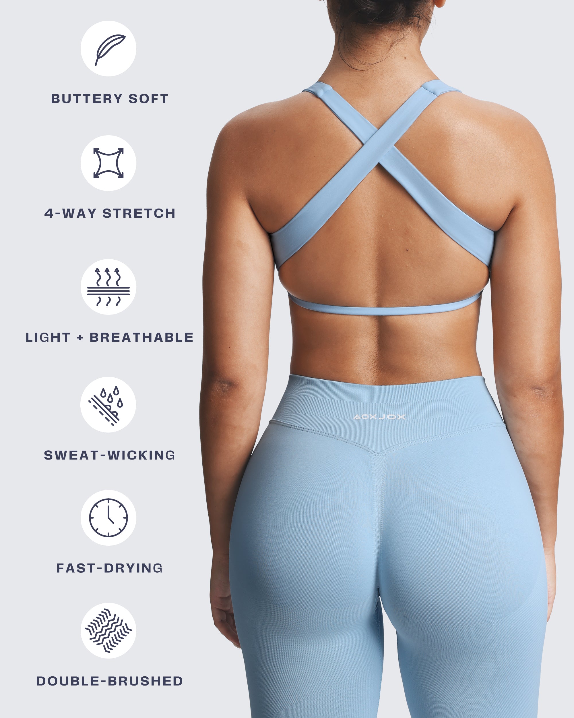 Aoxjox Emma Square Neck Sports Bra