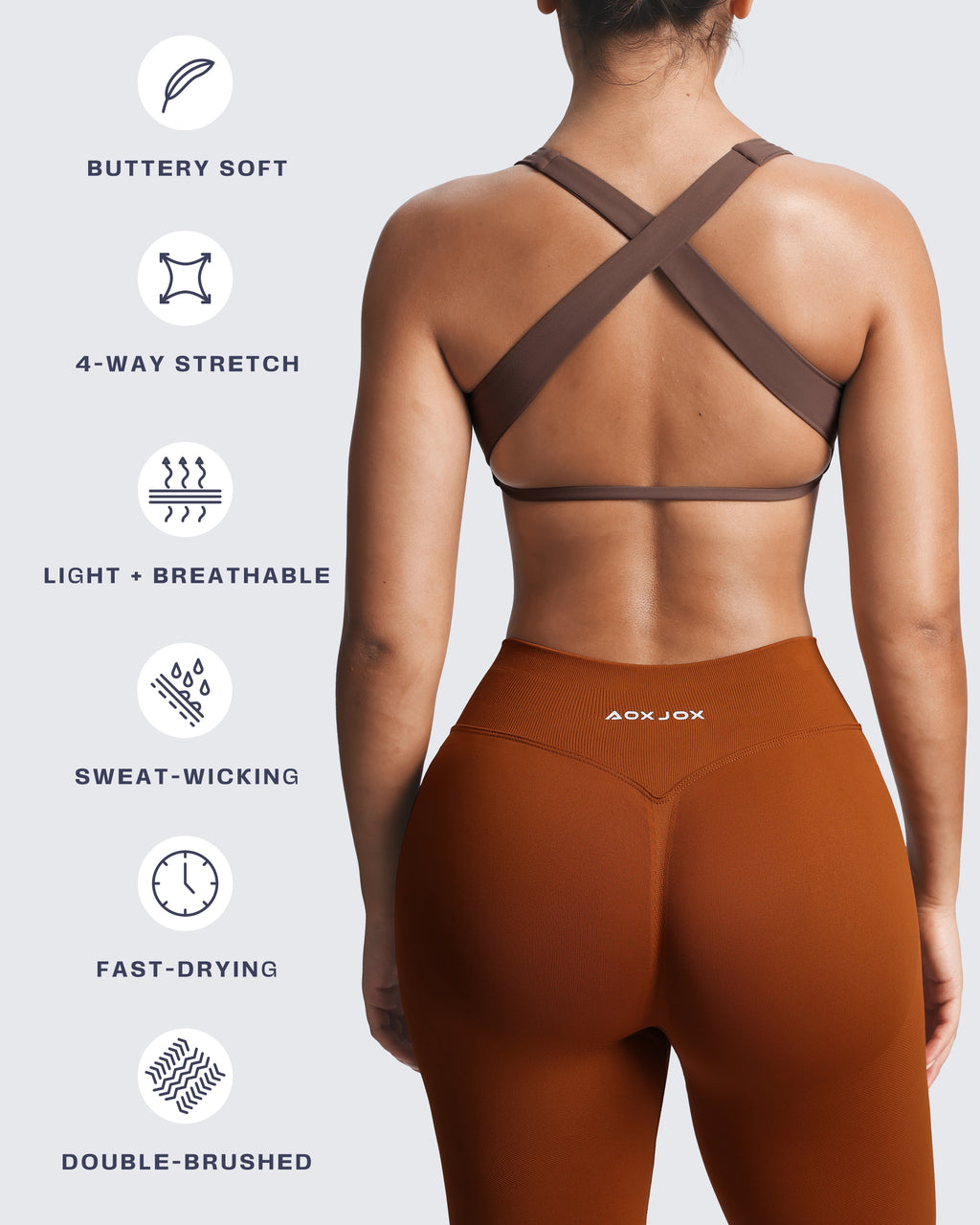 Aoxjox Emma Square Neck Sports Bra