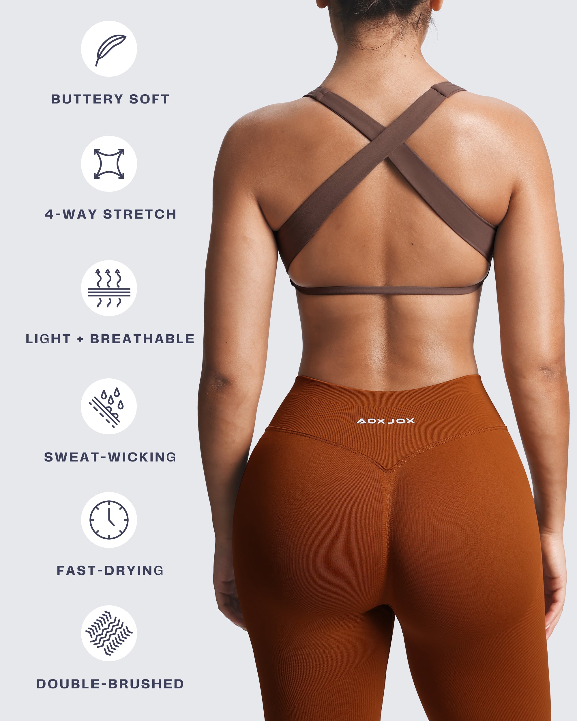 Aoxjox Emma Square Neck Sports Bra