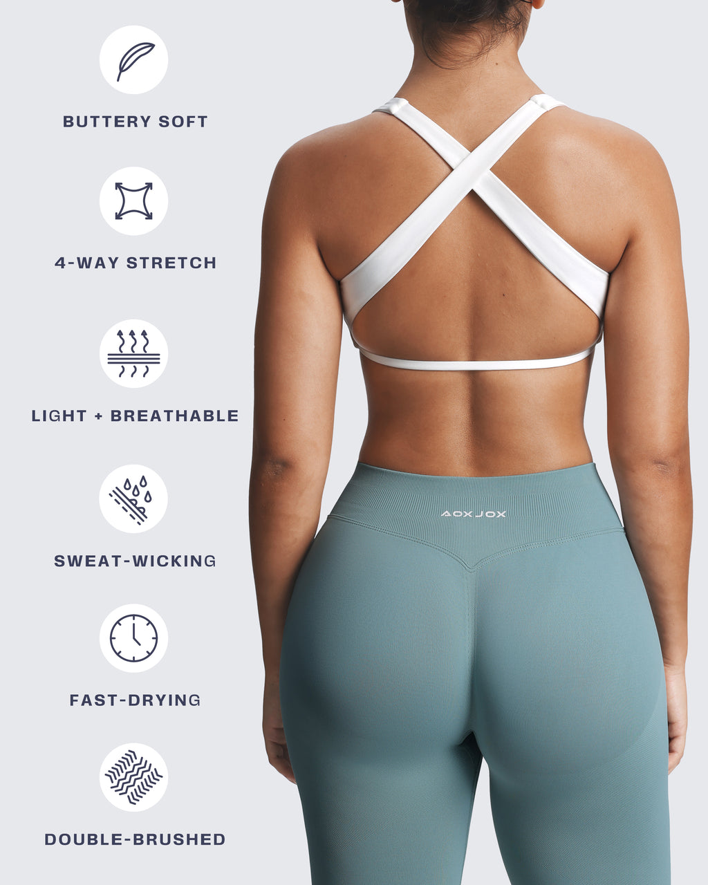 Aoxjox Emma Square Neck Sports Bra