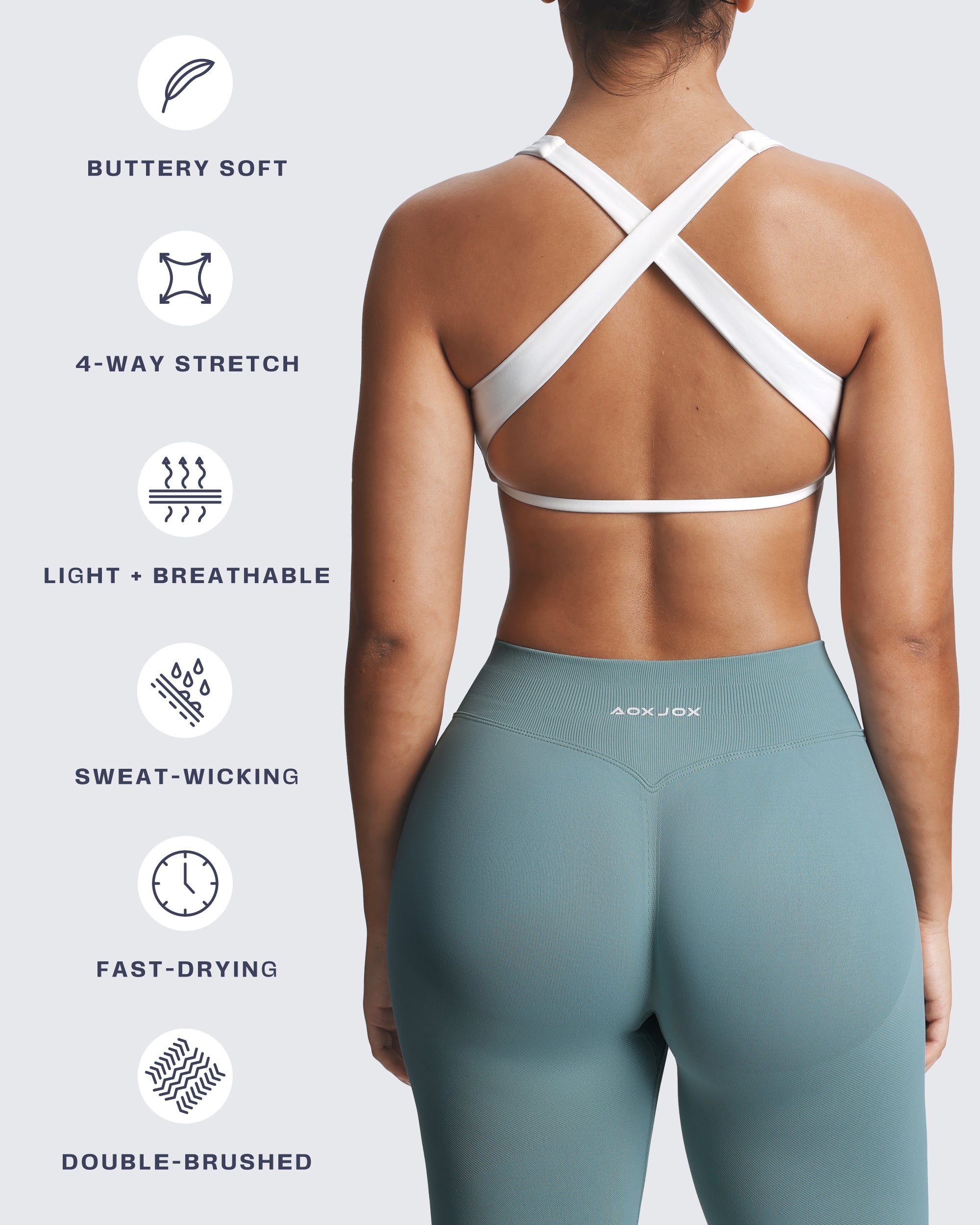 Aoxjox Emma Square Neck Sports Bra