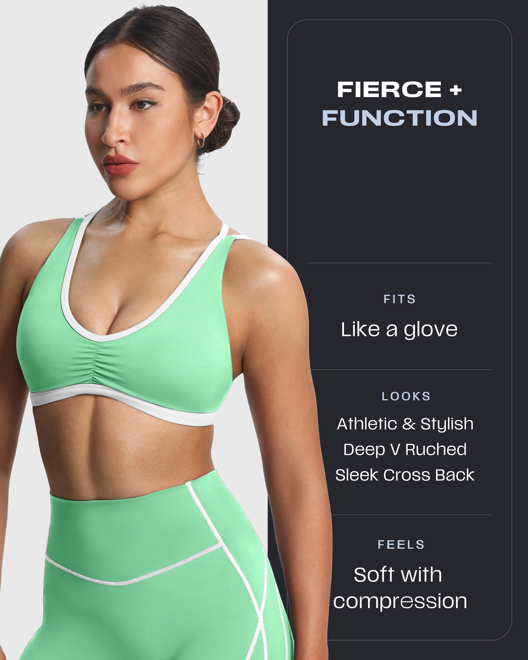 Aoxjox "Rory" Ruched Sports Bra