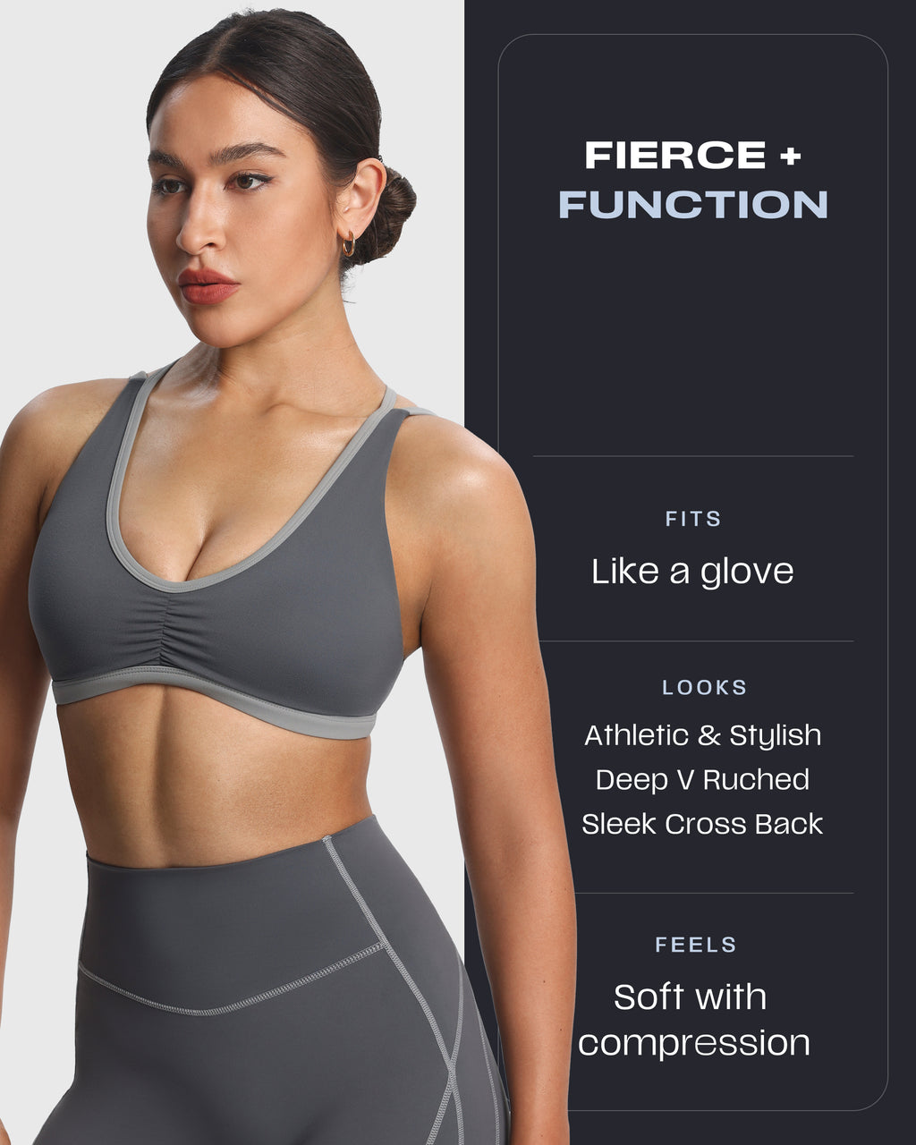 Aoxjox "Rory" Ruched Sports Bra
