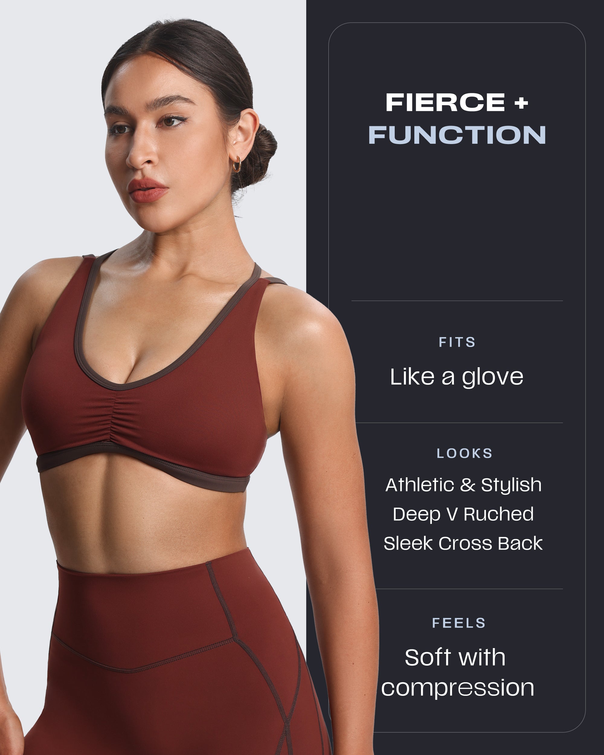 Aoxjox "Rory" Ruched Sports Bra