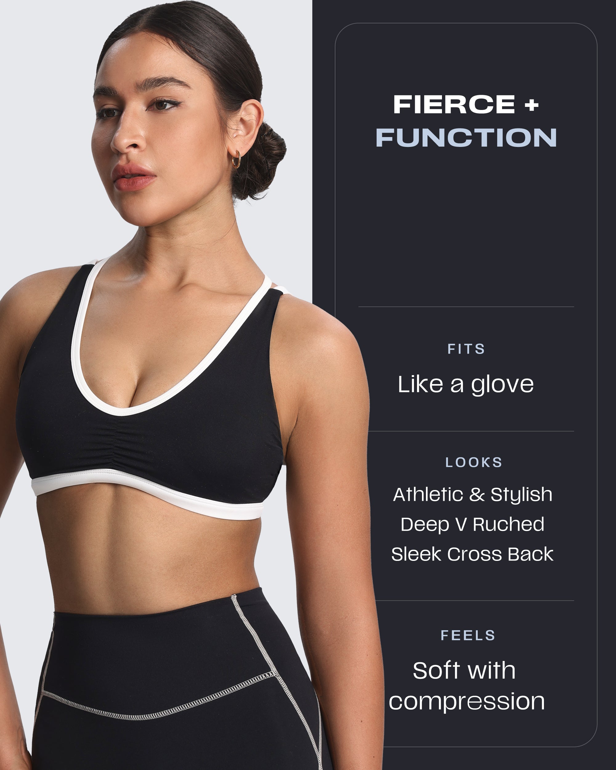 Aoxjox "Rory" Ruched Sports Bra