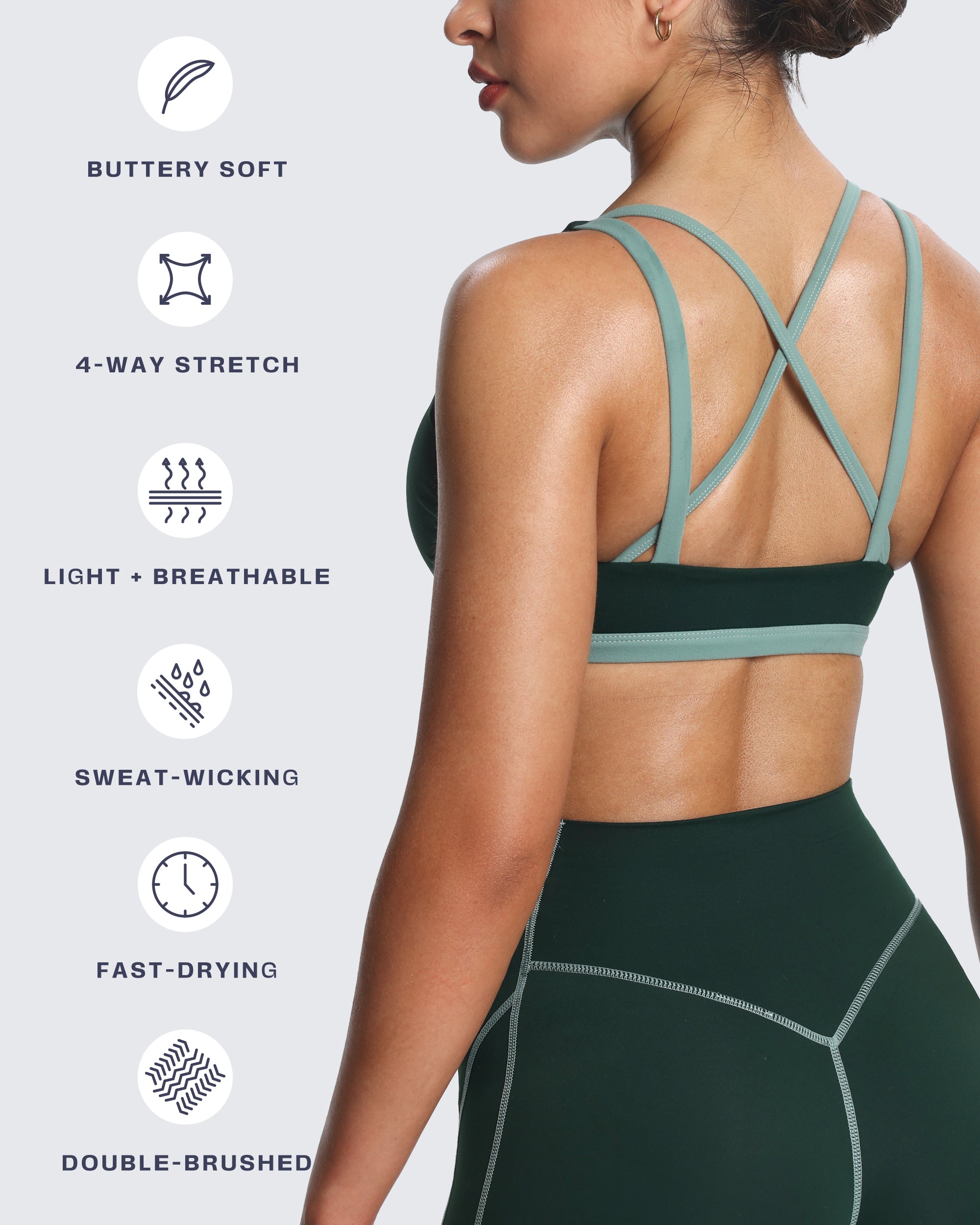 Aoxjox "Rory" Ruched Sports Bra