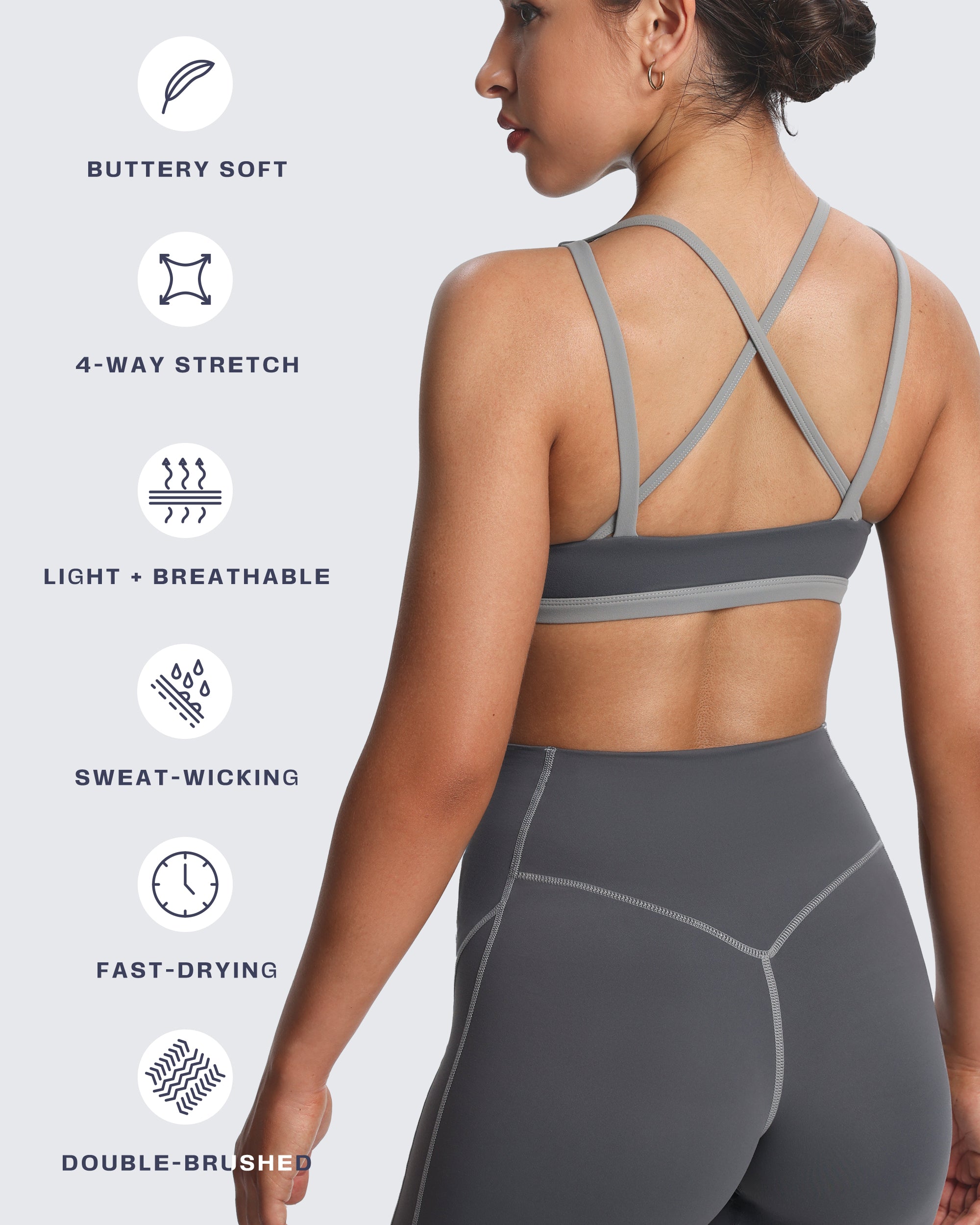 Aoxjox "Rory" Ruched Sports Bra