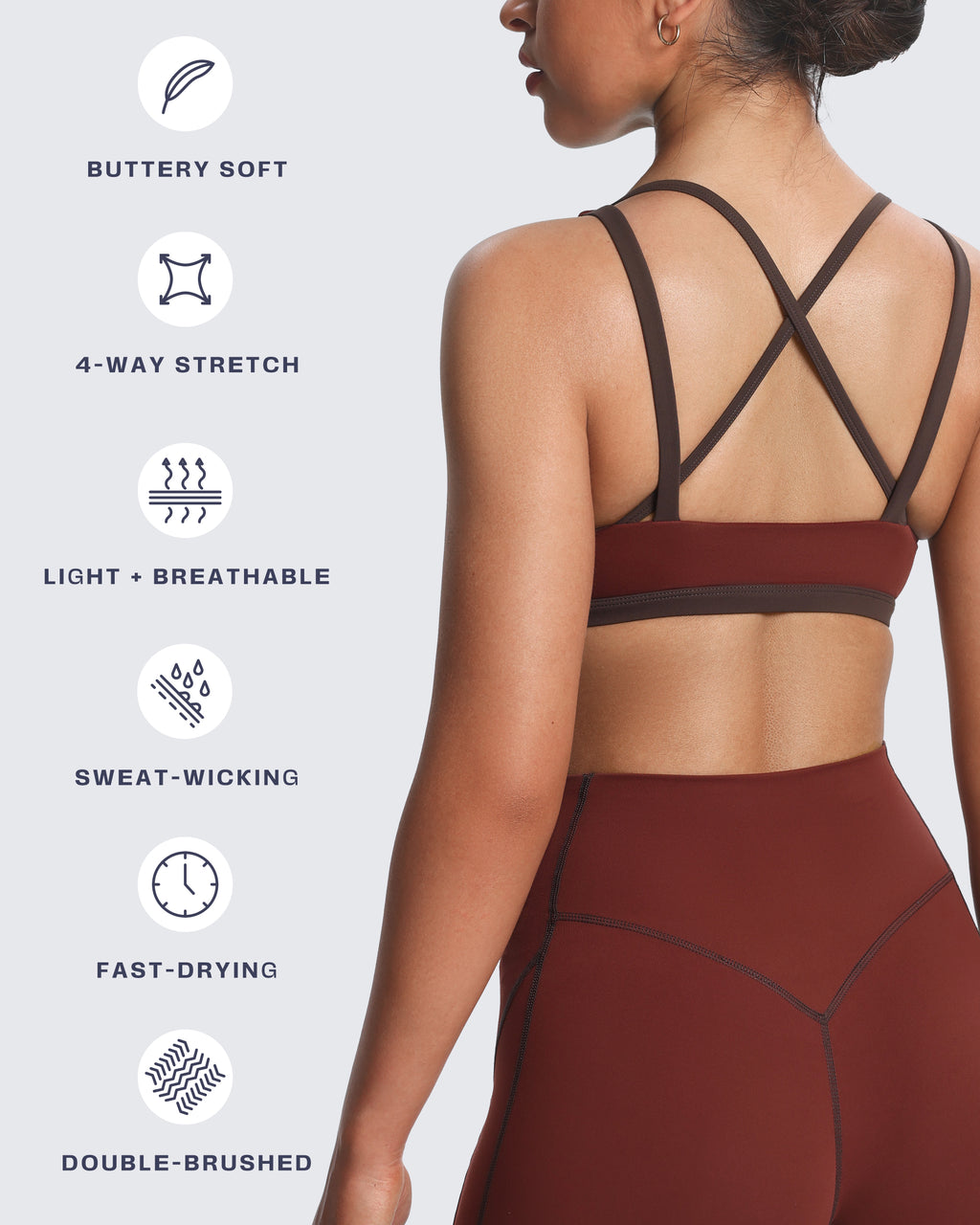 Aoxjox "Rory" Ruched Sports Bra