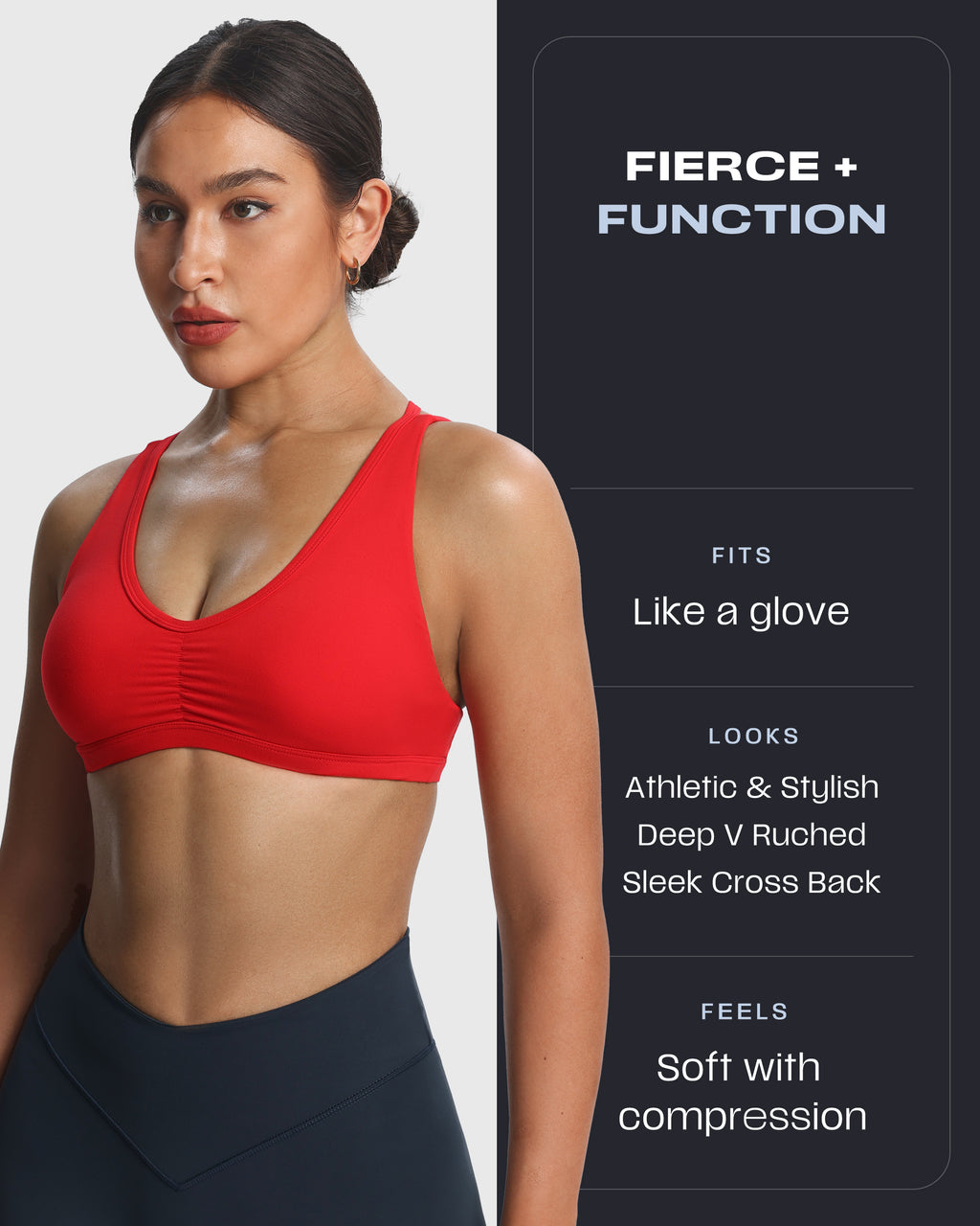 Aoxjox "Rory" Ruched Sports Bra