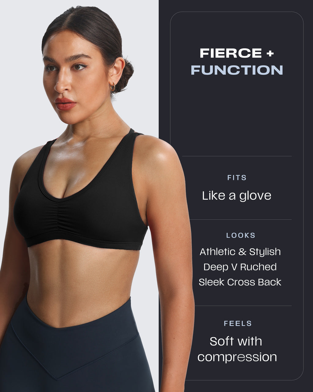 Aoxjox "Rory" Ruched Sports Bra