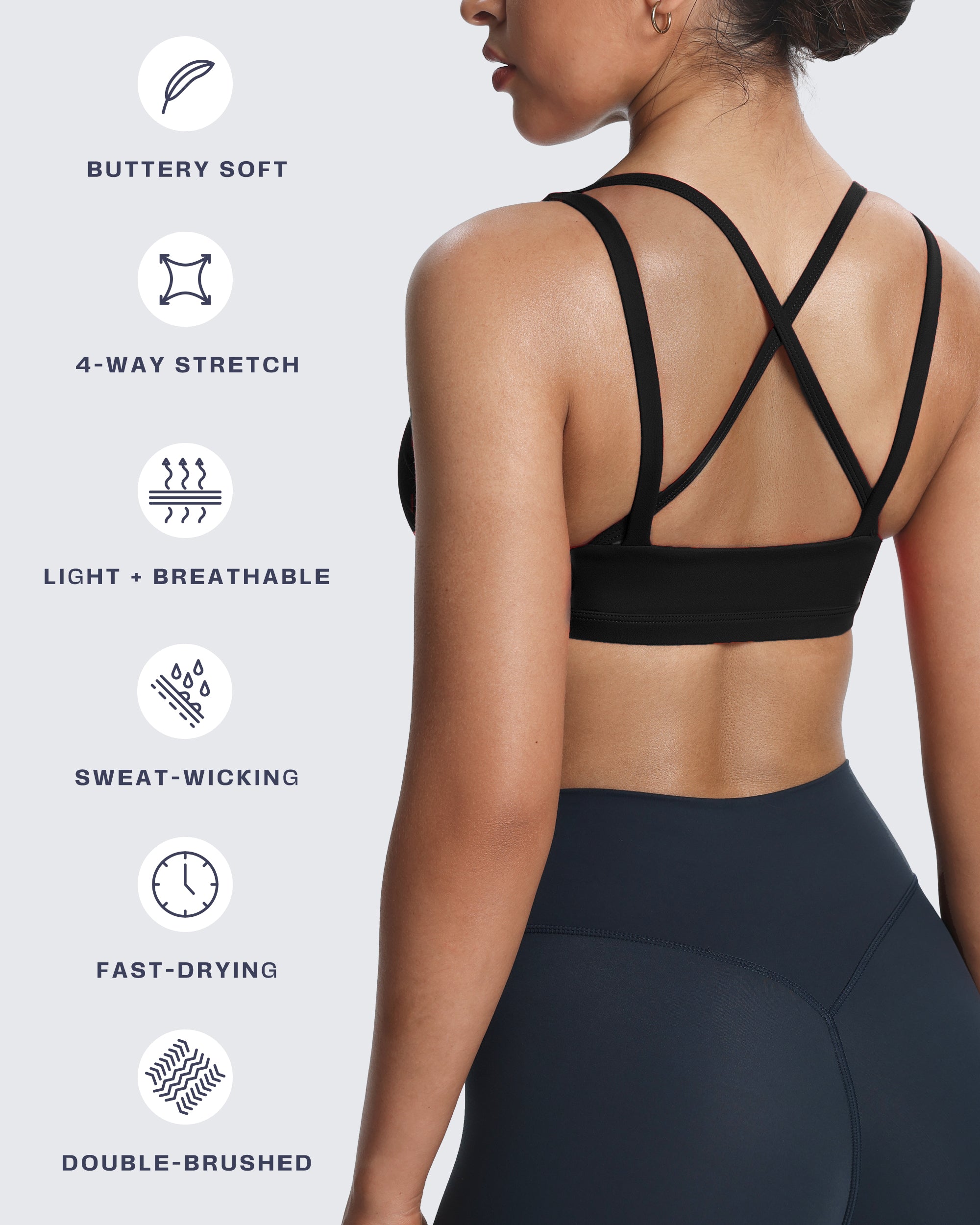 Aoxjox "Rory" Ruched Sports Bra
