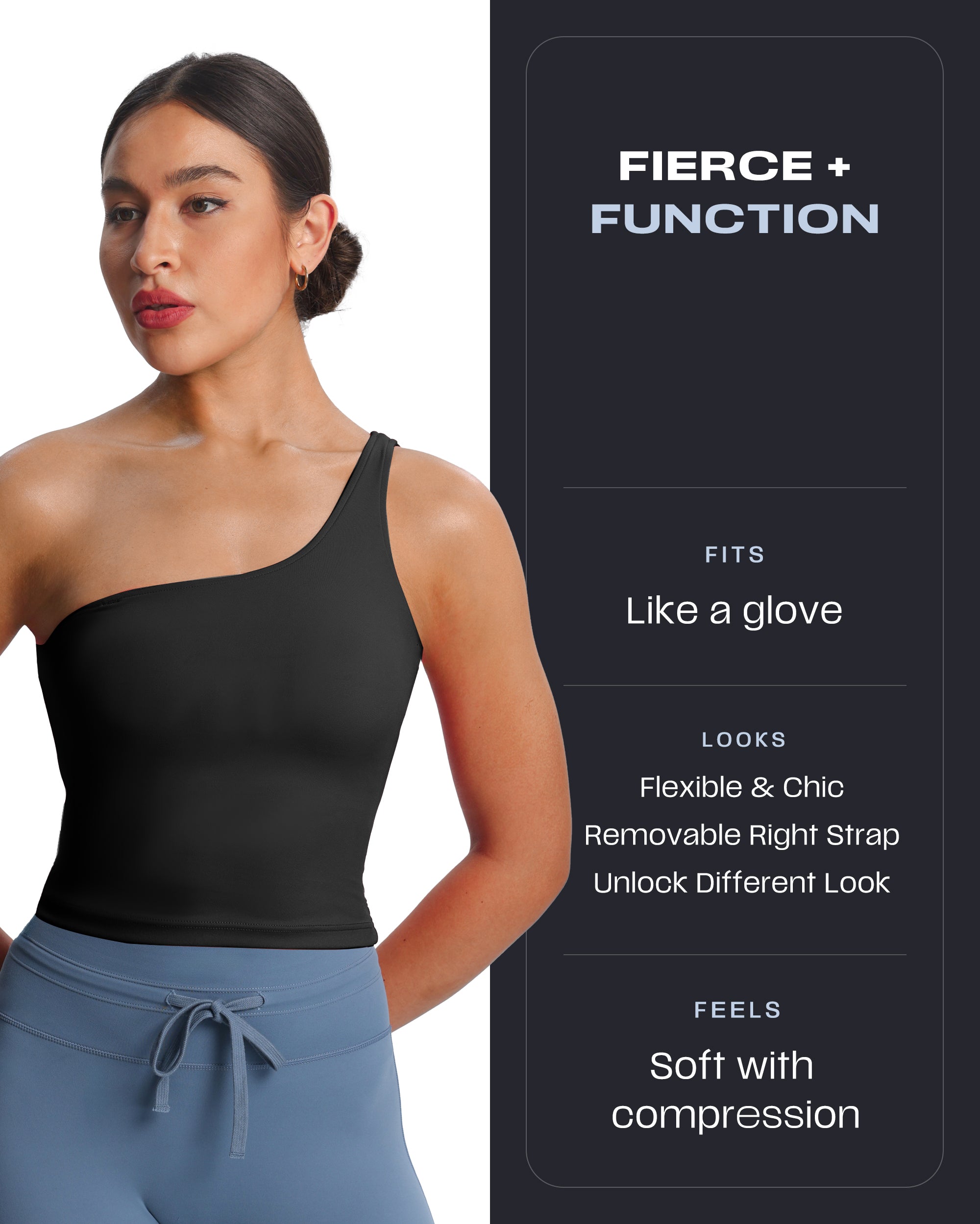 Aoxjox  "Astoria"  One Shoulder Tank with Shelf