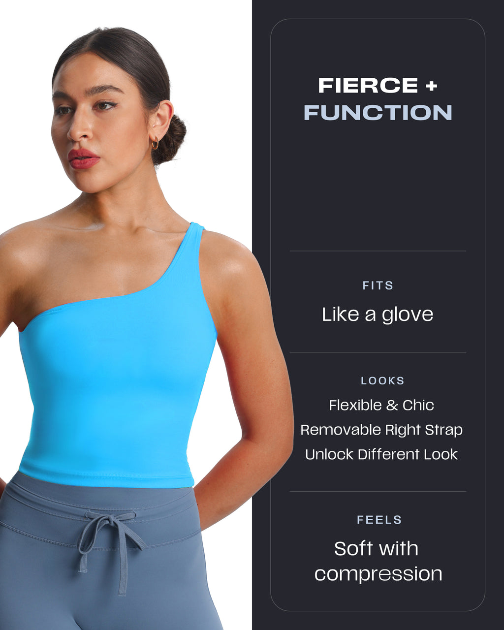 Aoxjox  "Astoria"  One Shoulder Tank with Shelf