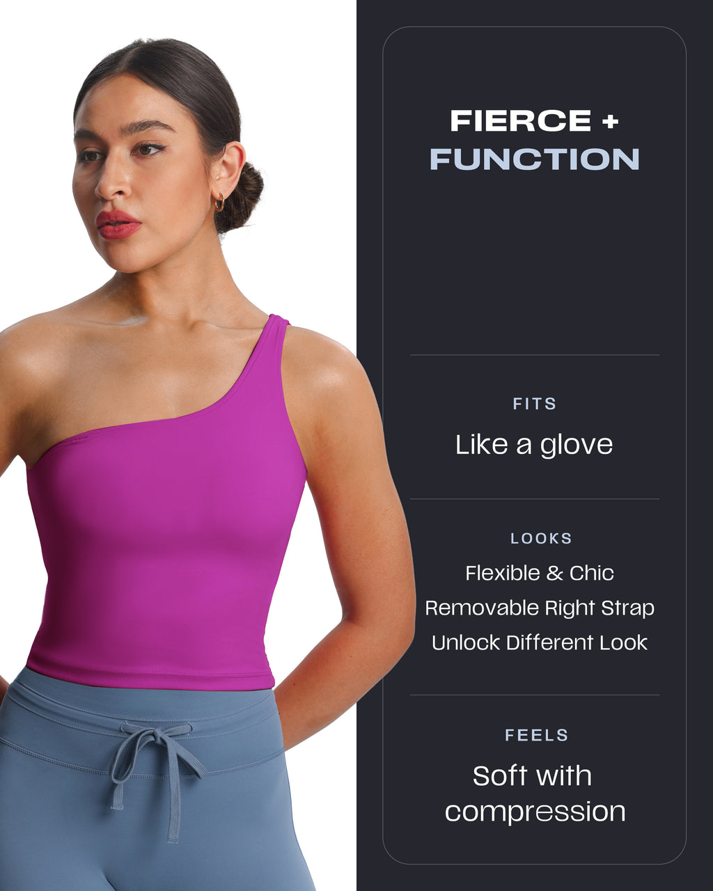 Aoxjox  "Astoria"  One Shoulder Tank with Shelf