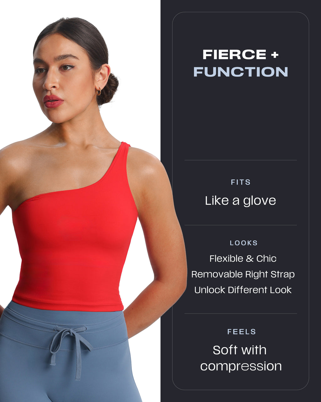 Aoxjox  "Astoria"  One Shoulder Tank with Shelf