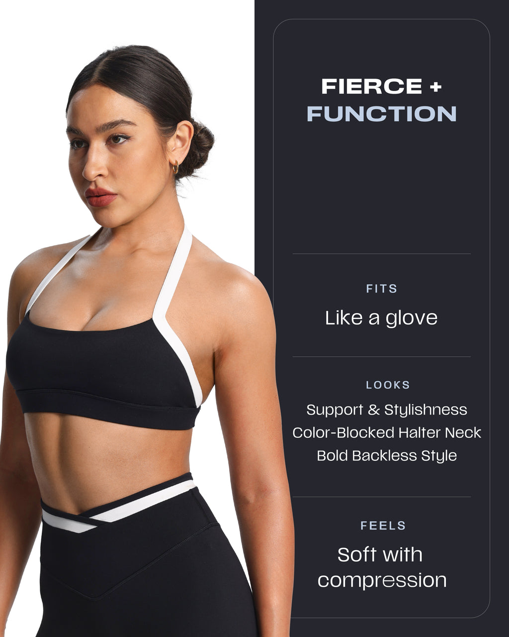 Aoxjox "Vanessa" Color Block Halter Sports Bras