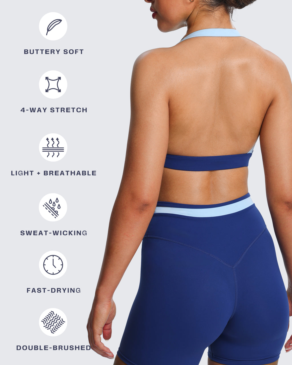 Aoxjox "Vanessa" Color Block Halter Sports Bras