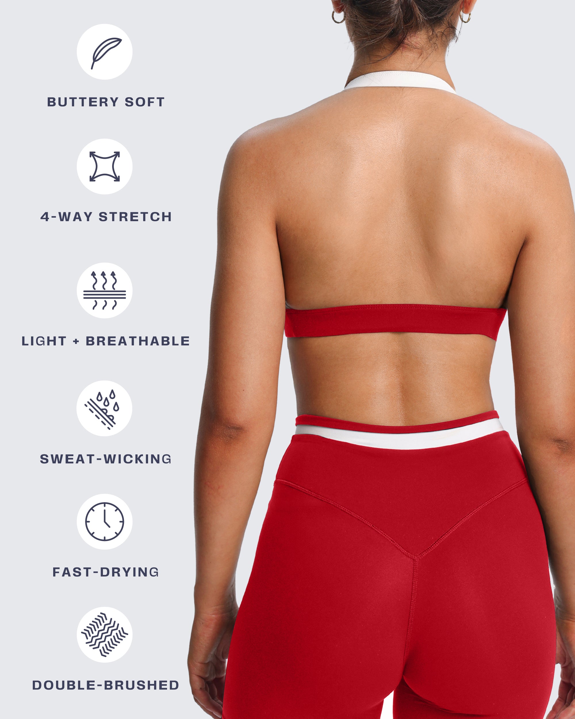 Aoxjox "Vanessa" Color Block Halter Sports Bras