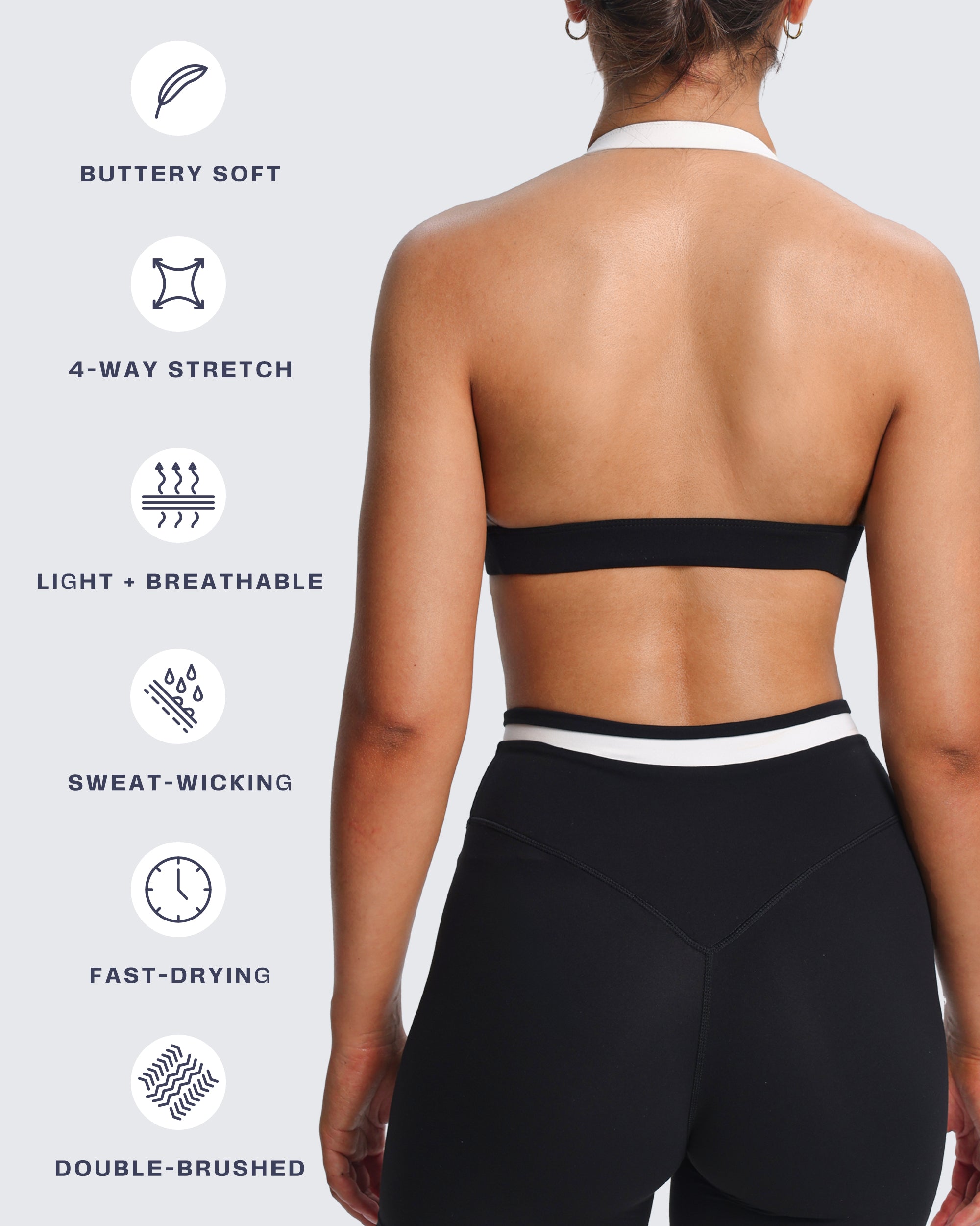Aoxjox "Vanessa" Color Block Halter Sports Bras