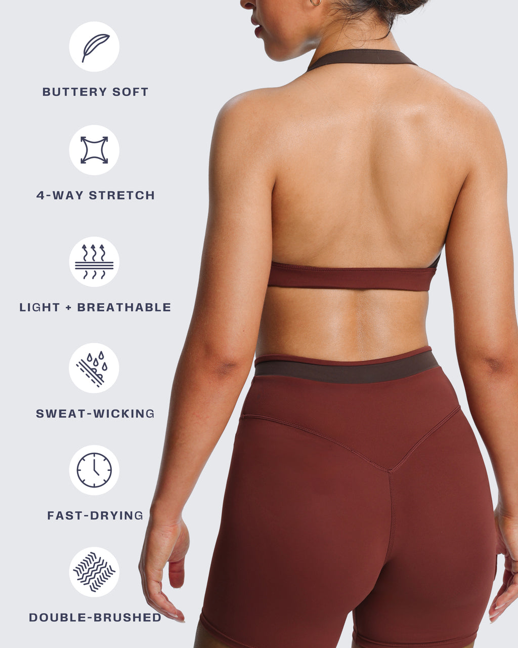 Aoxjox "Vanessa" Color Block Halter Sports Bras