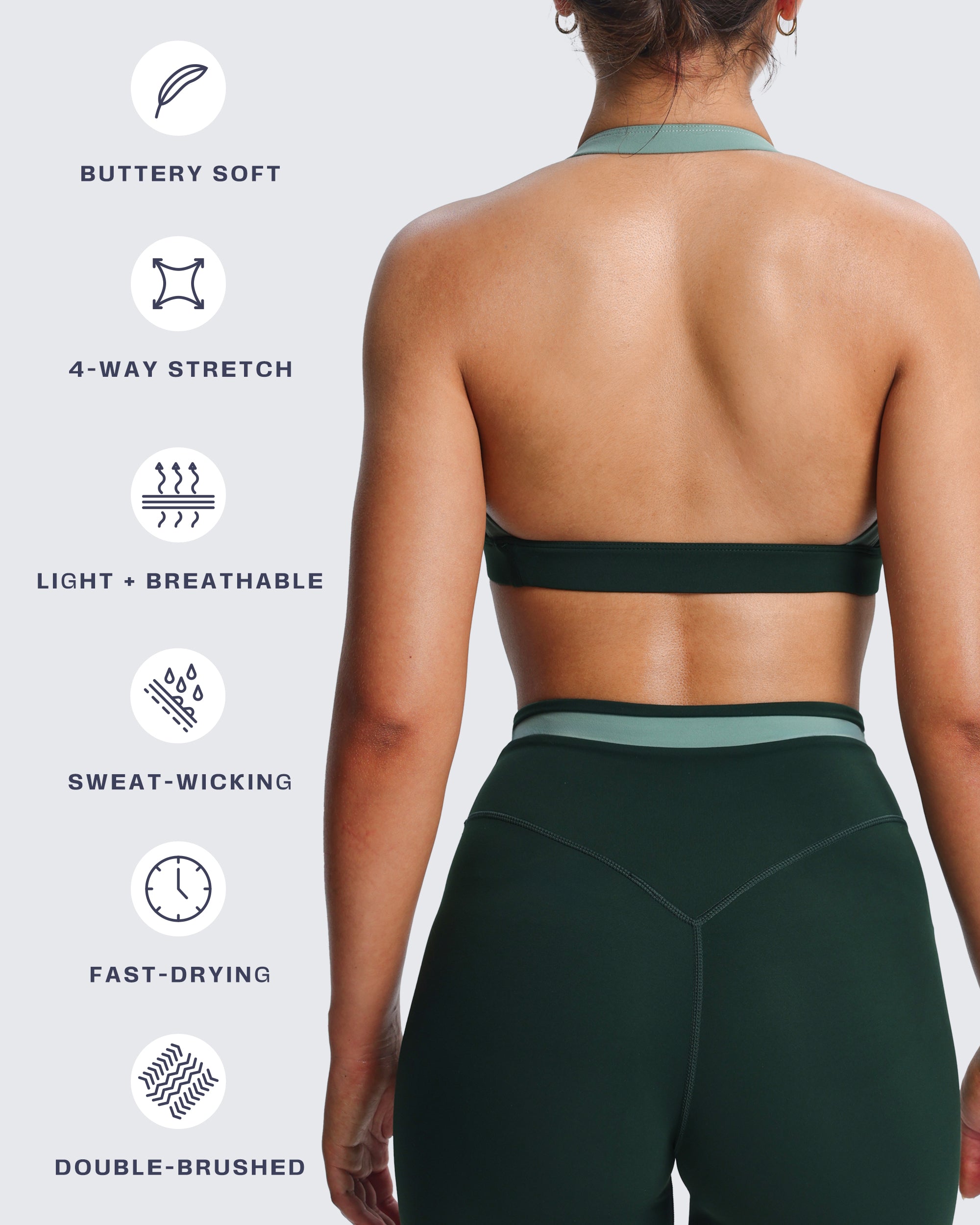 Aoxjox "Vanessa" Color Block Halter Sports Bras
