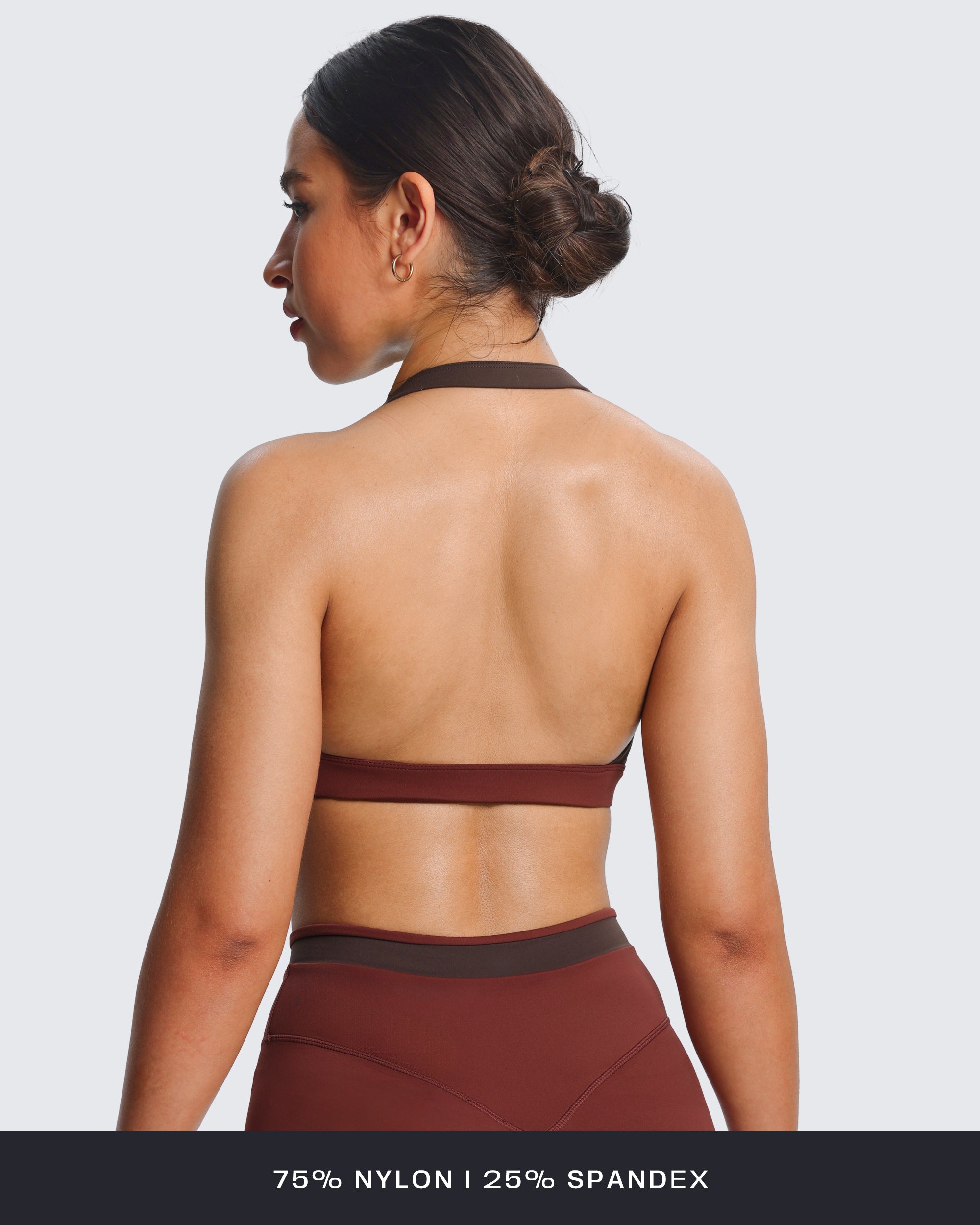 Aoxjox "Vanessa" Color Block Halter Sports Bras