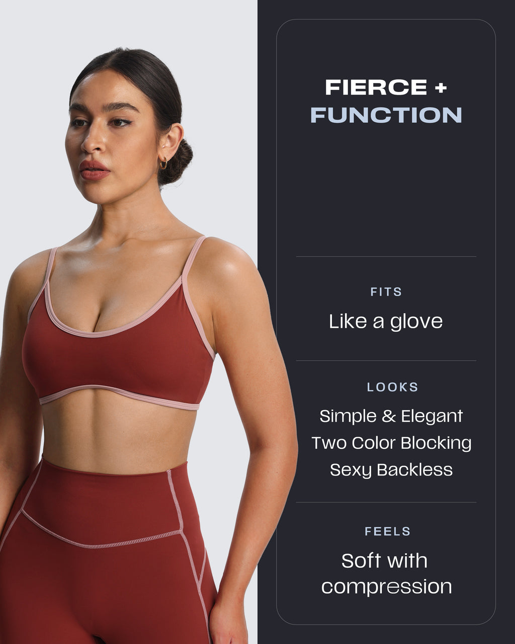Aoxjox "Lexi Lined" Strappy Sports Bra