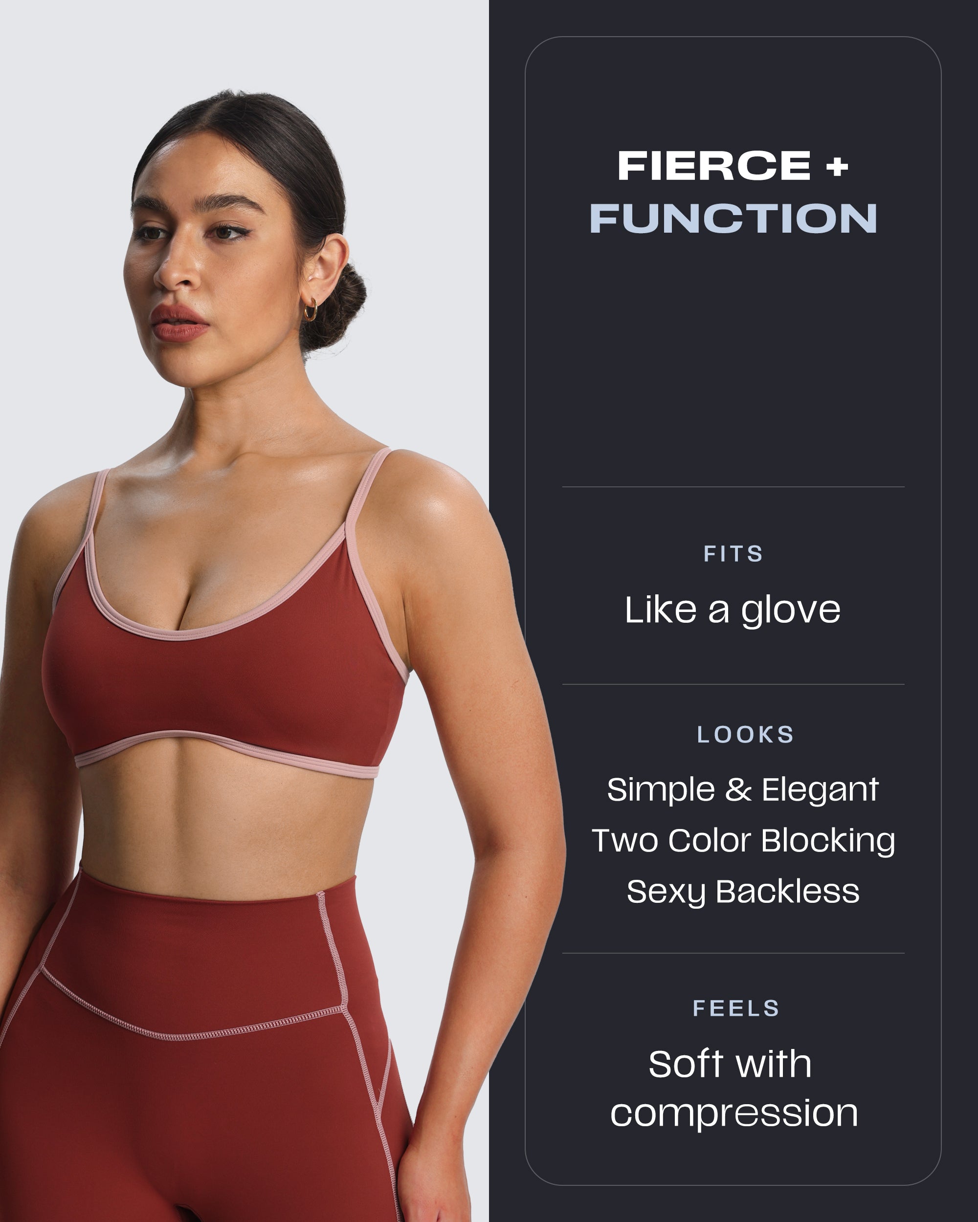 Aoxjox "Lexi Lined" Strappy Sports Bra