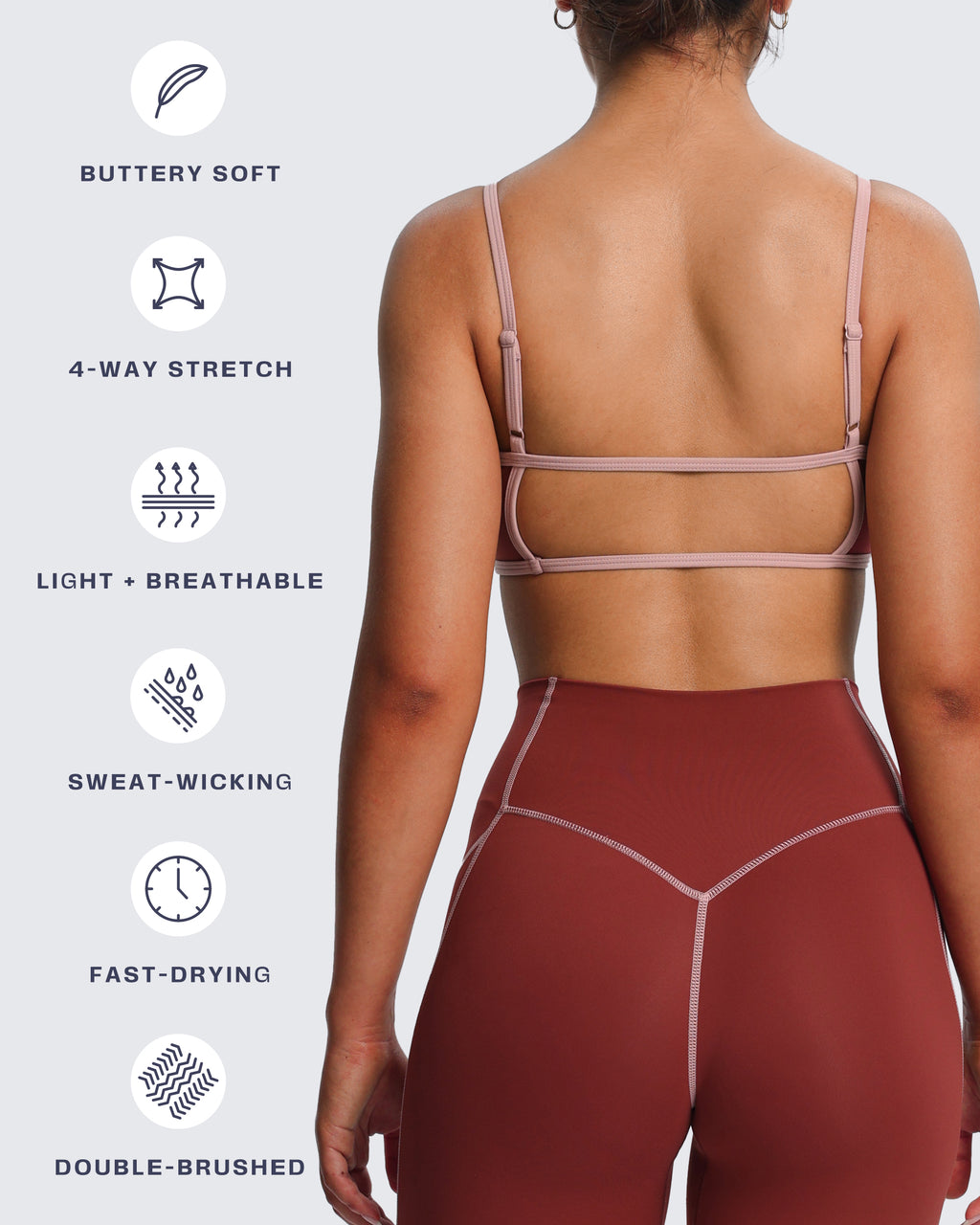 Aoxjox "Lexi Lined" Strappy Sports Bra