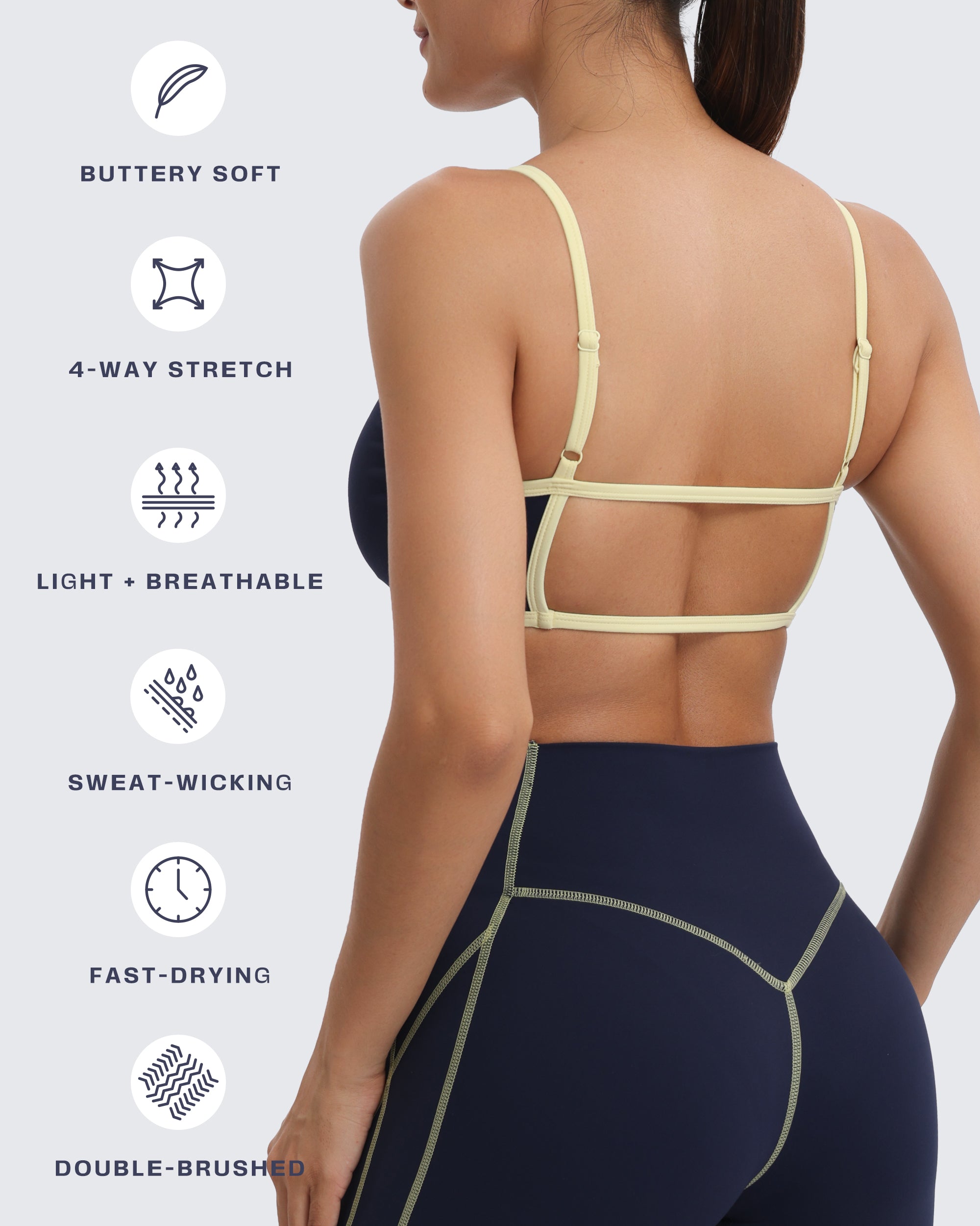 Aoxjox "Lexi Lined" Strappy Sports Bra