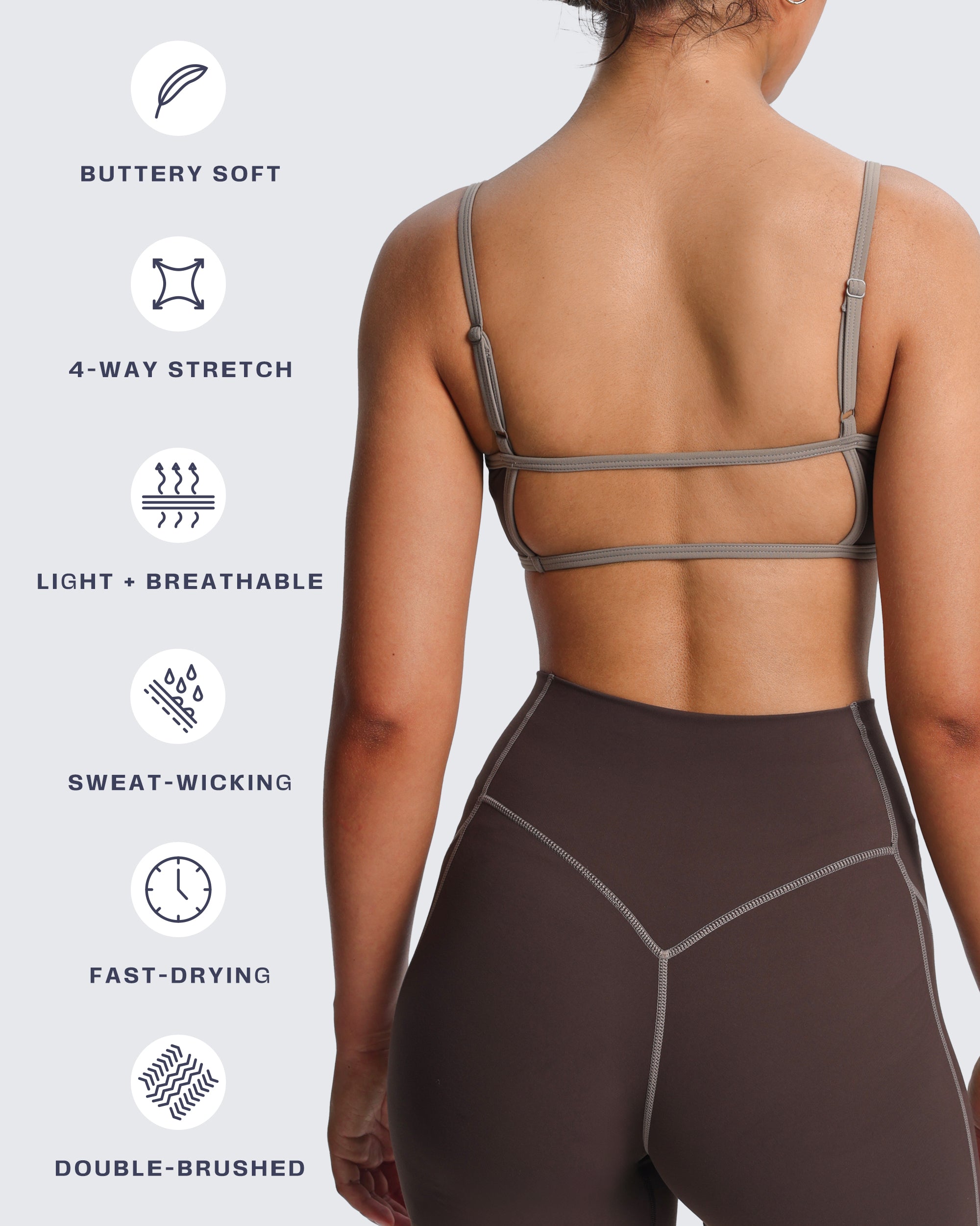 Aoxjox "Lexi Lined" Strappy Sports Bra