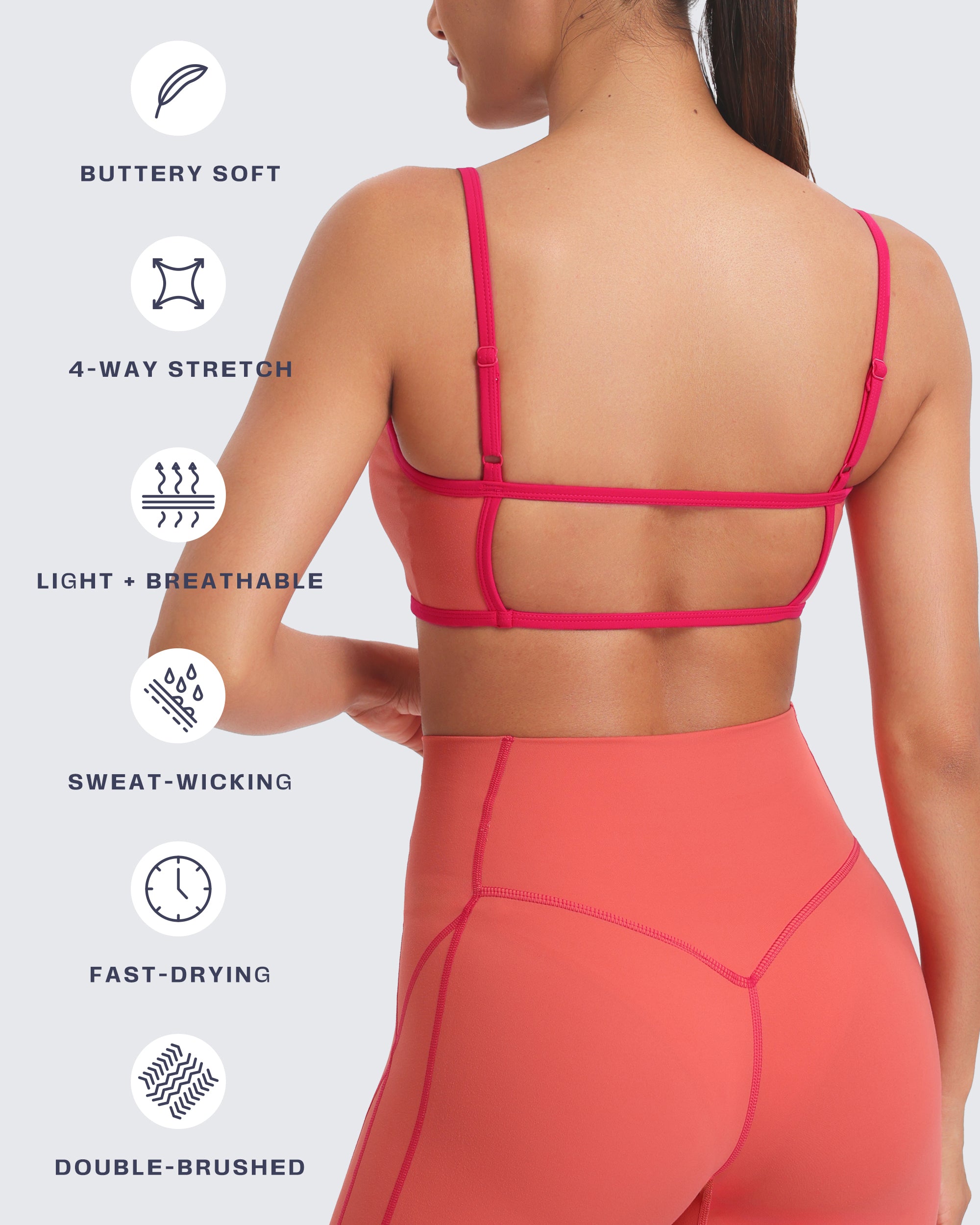 Aoxjox "Lexi Lined" Strappy Sports Bra