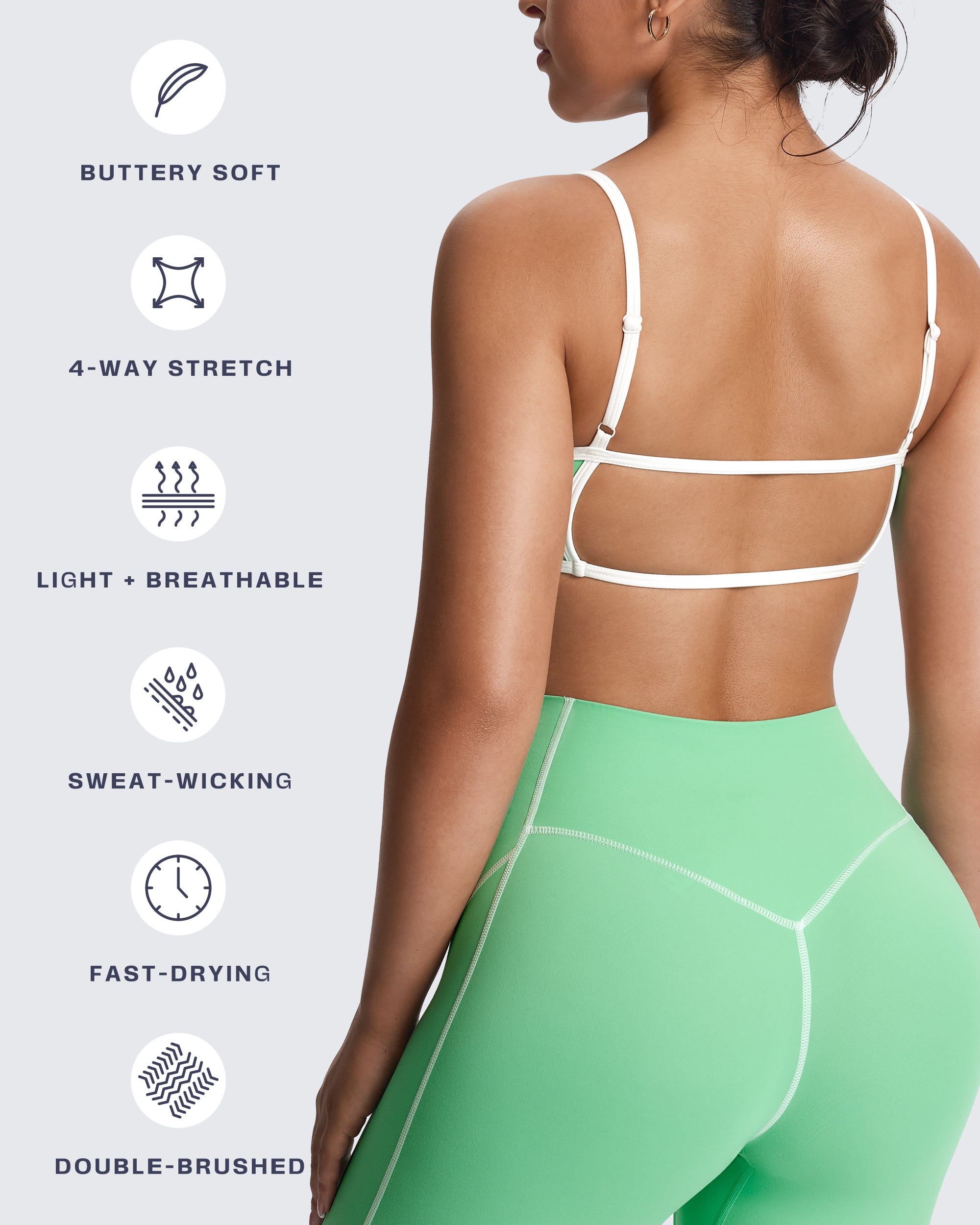 Aoxjox "Lexi Lined" Strappy Sports Bra