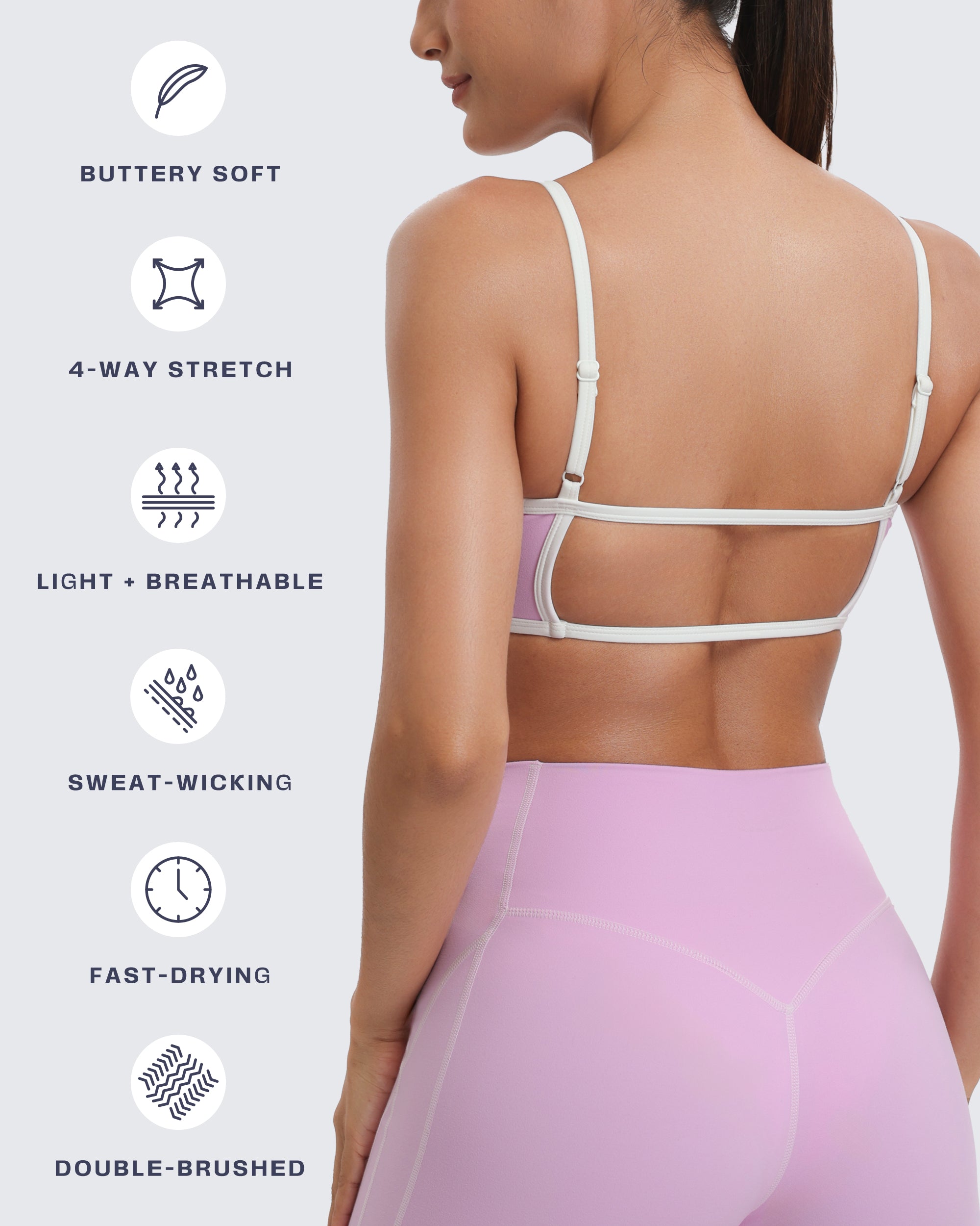 Aoxjox "Lexi Lined" Strappy Sports Bra