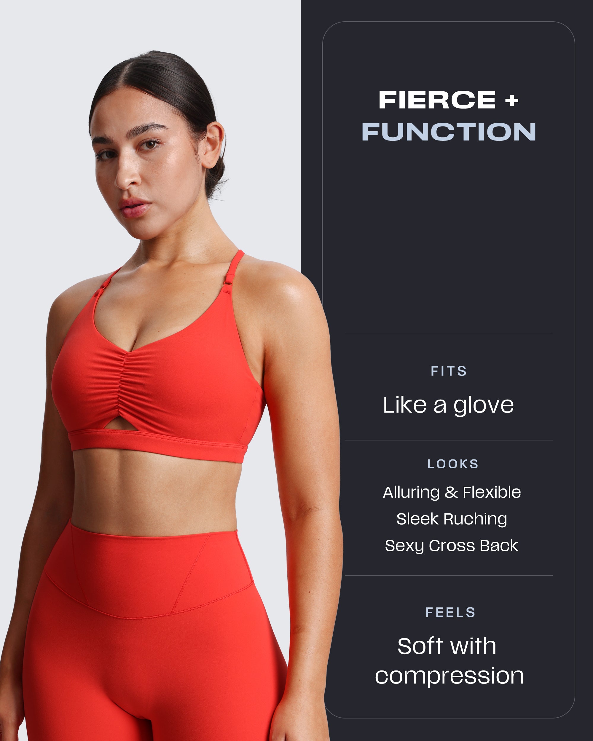 Aoxjox "Velura" Ruched Sports Bra