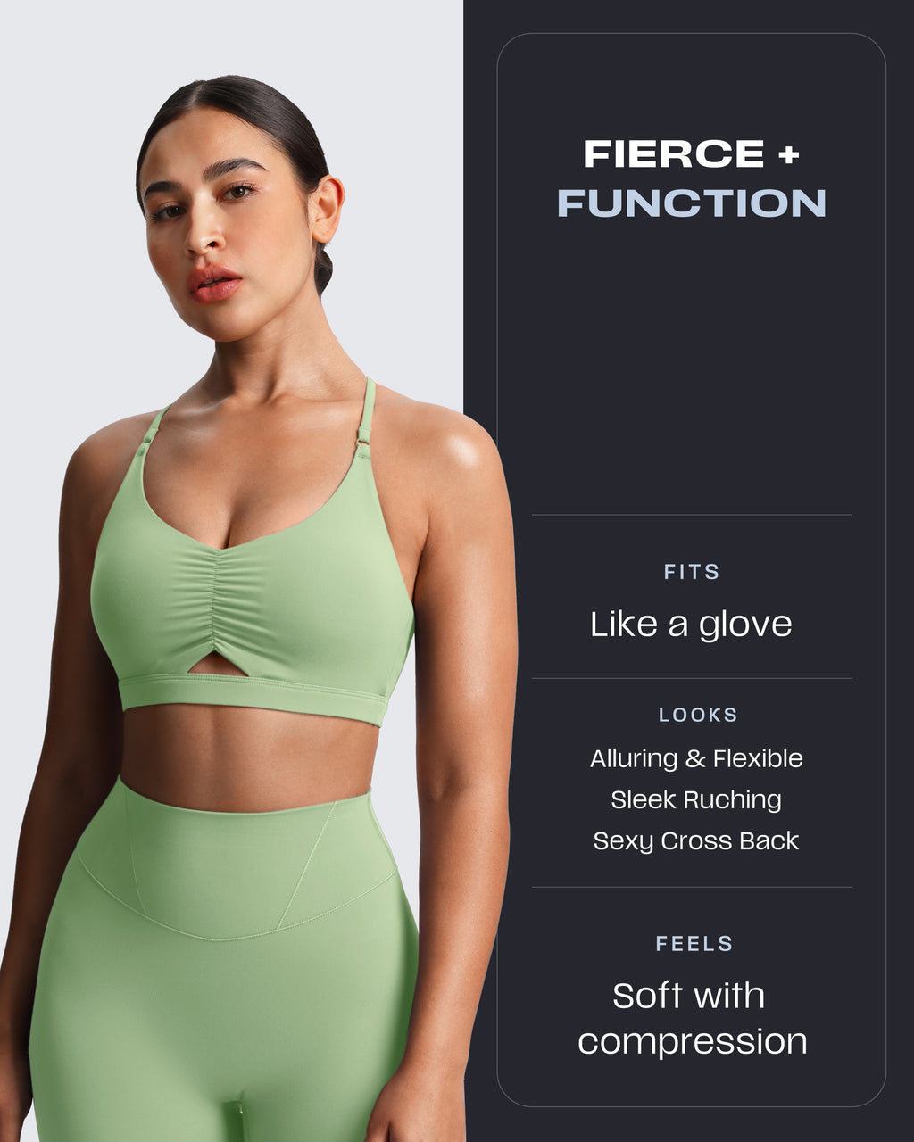 Aoxjox "Velura" Ruched Sports Bra