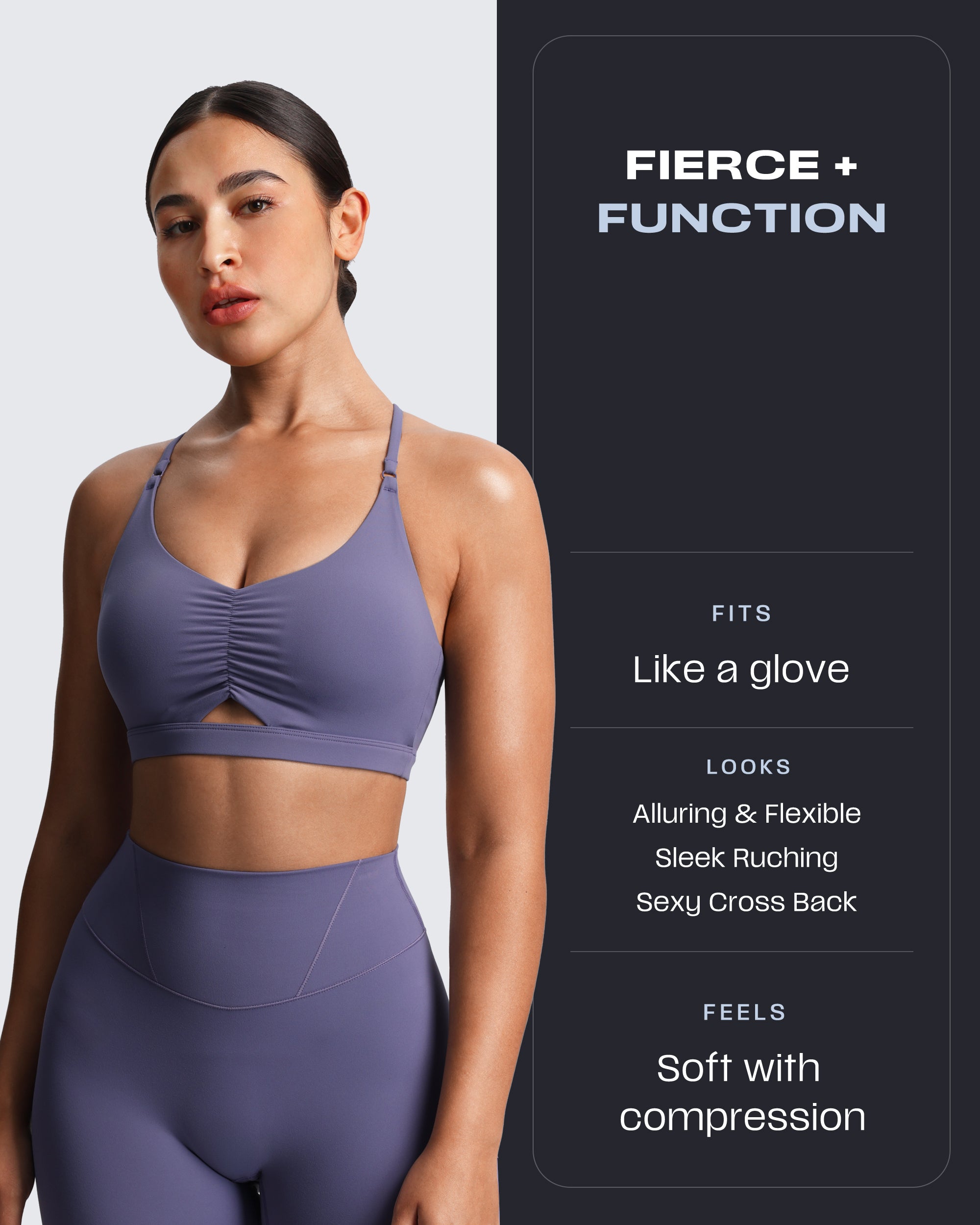 Aoxjox "Velura" Ruched Sports Bra