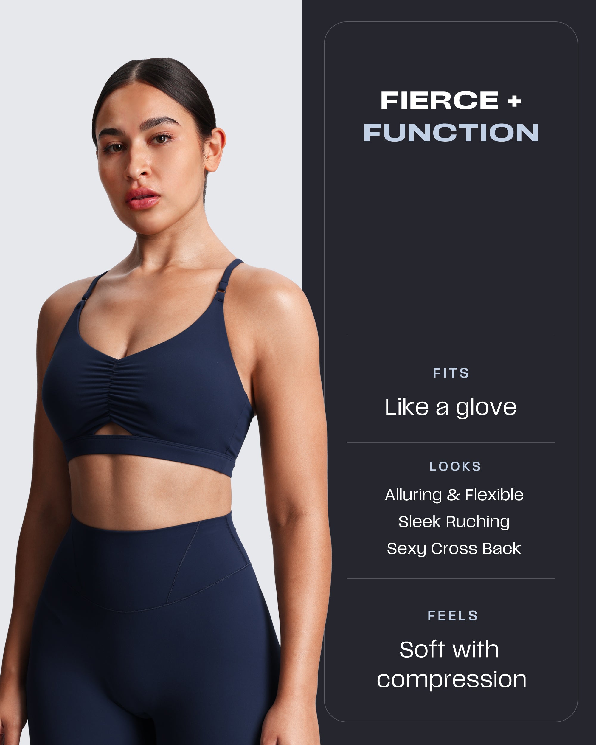 Aoxjox "Velura" Ruched Sports Bra