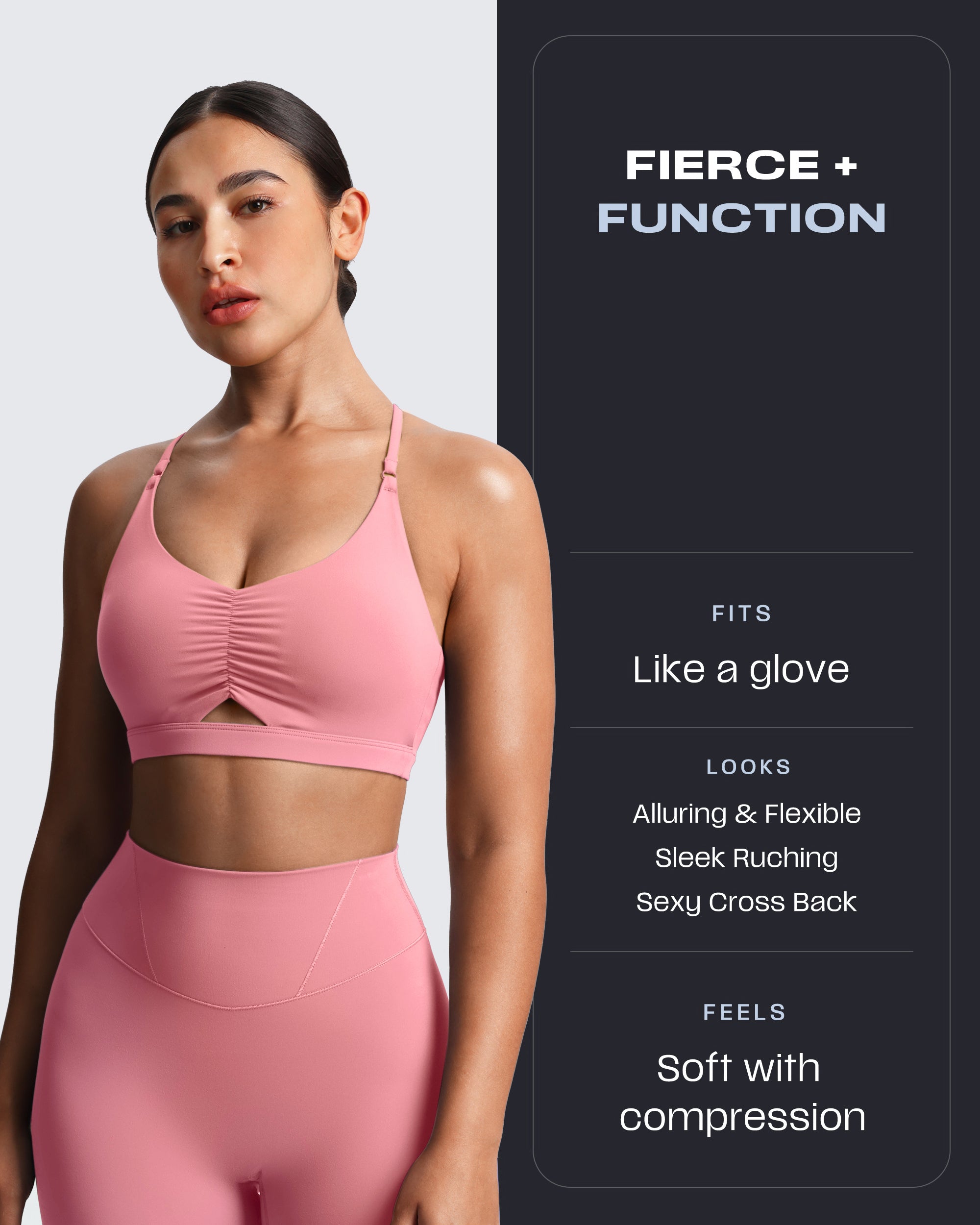 Aoxjox "Velura" Ruched Sports Bra