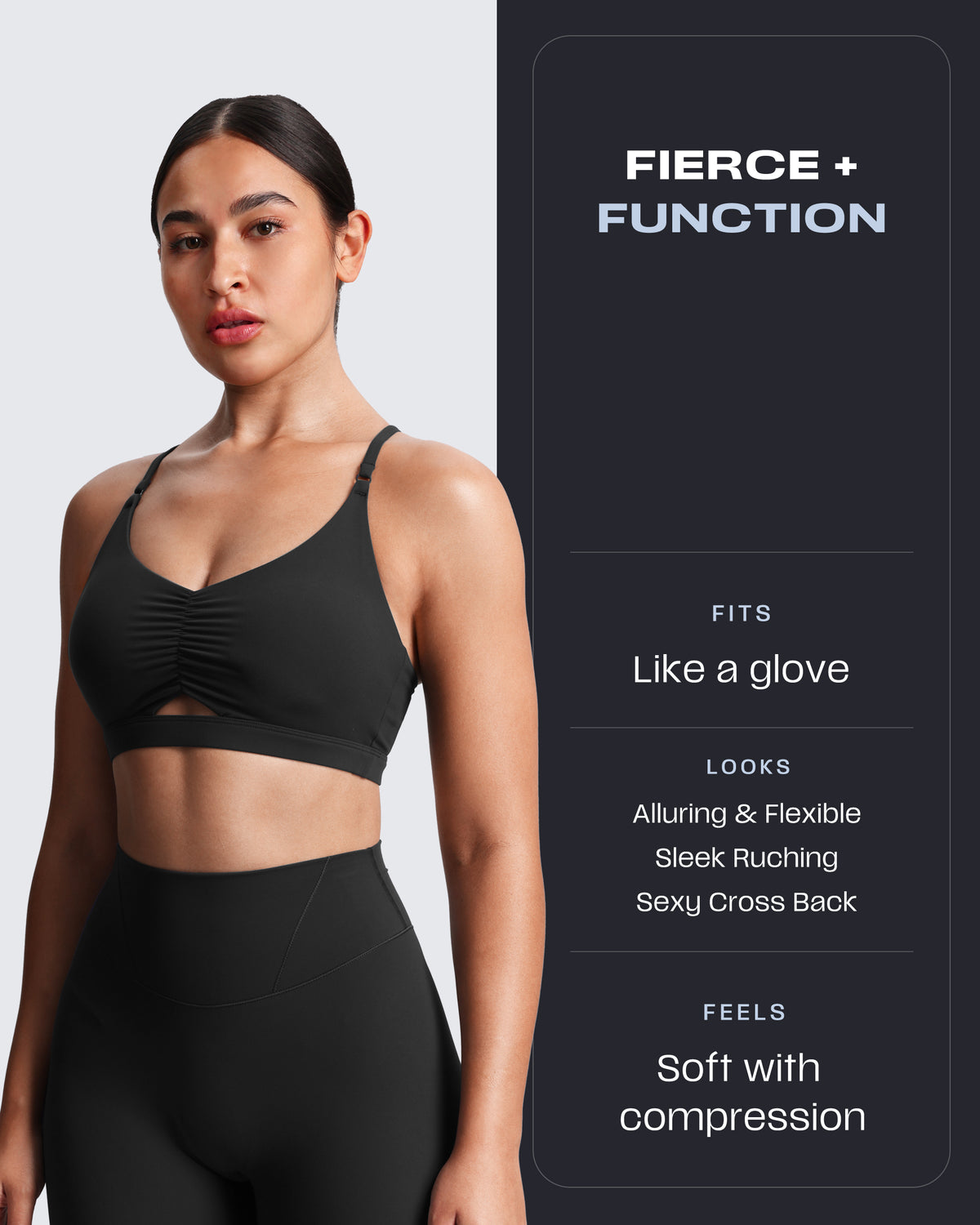 Aoxjox "Velura" Ruched Sports Bra