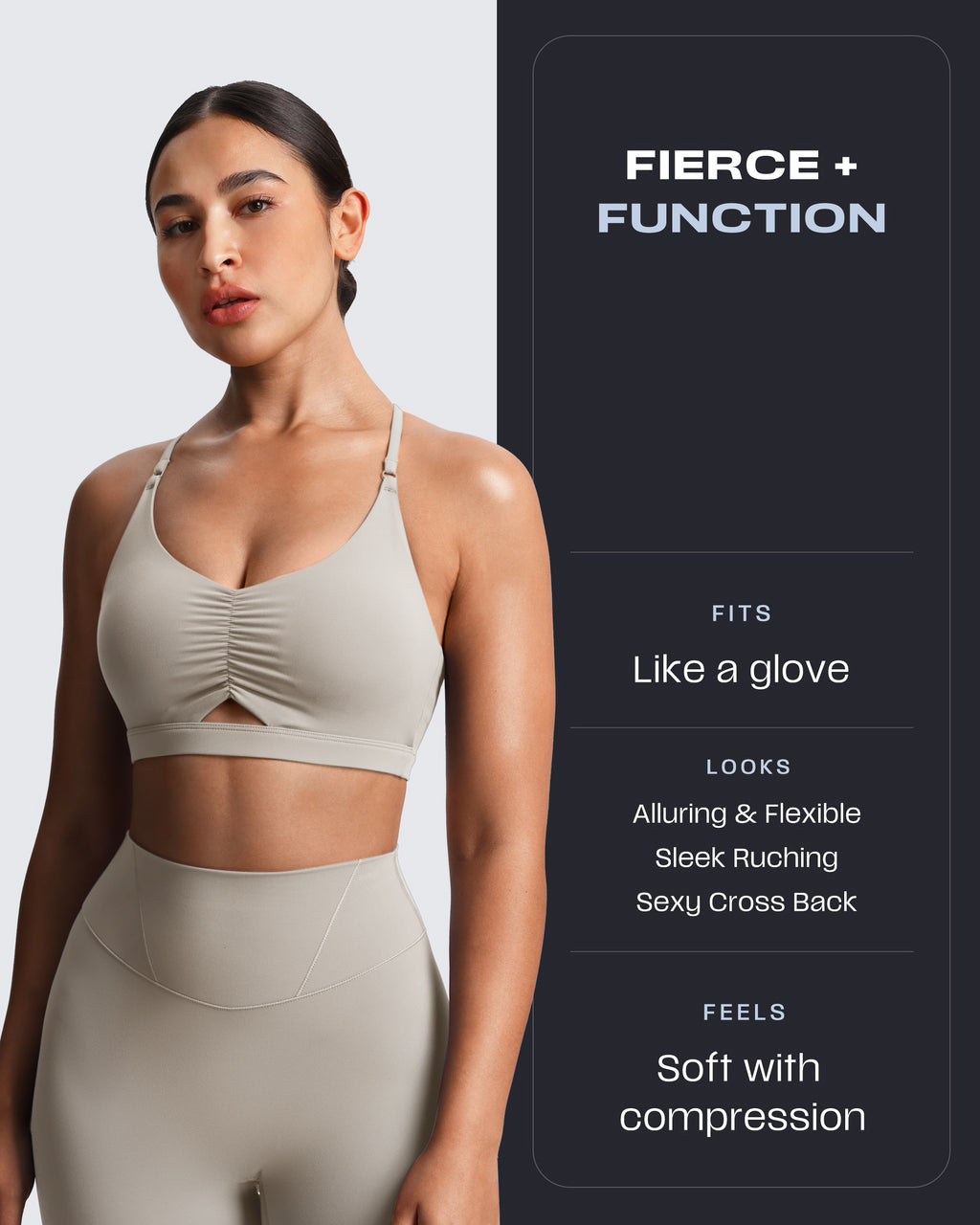 Aoxjox "Velura" Ruched Sports Bra
