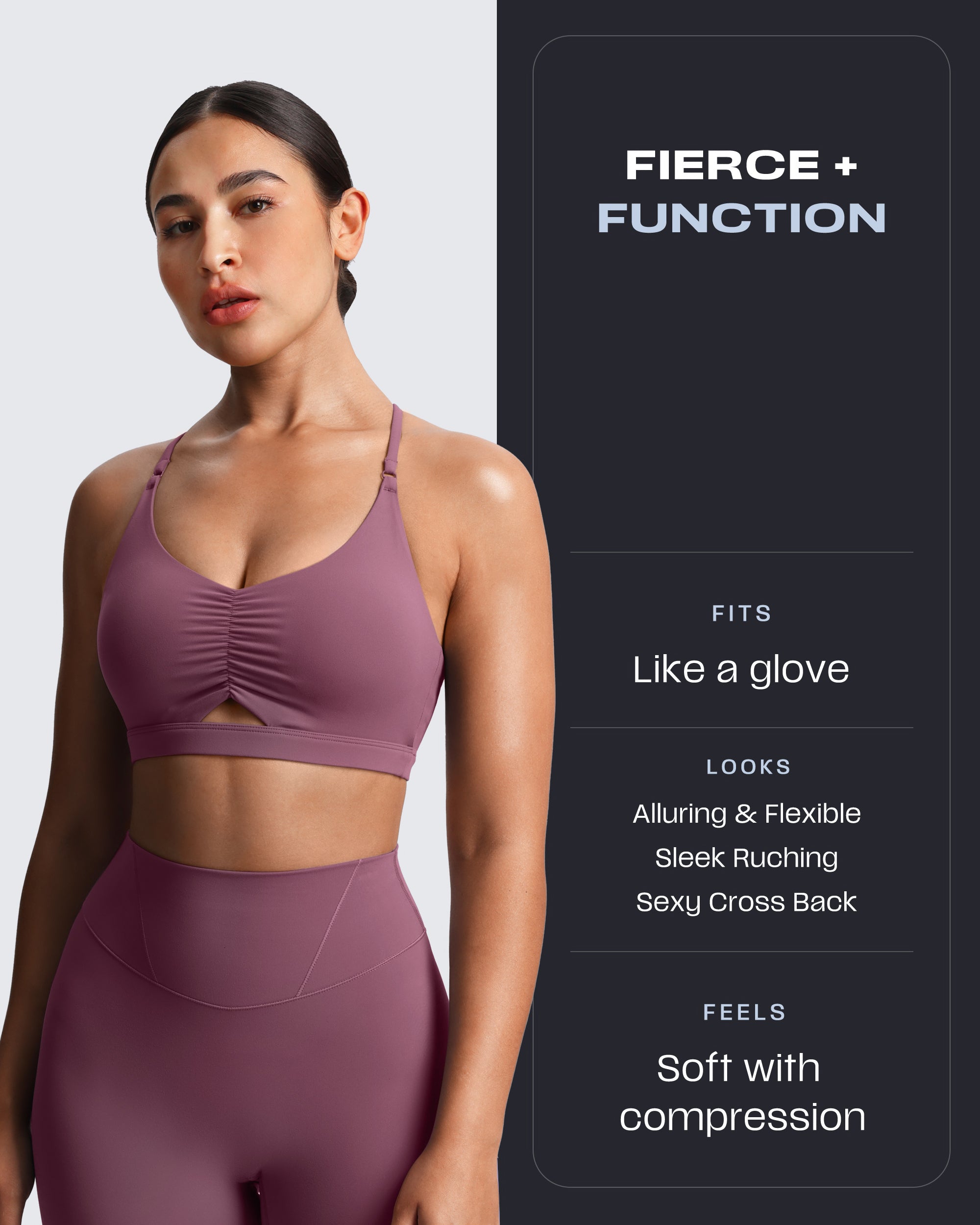 Aoxjox "Velura" Ruched Sports Bra