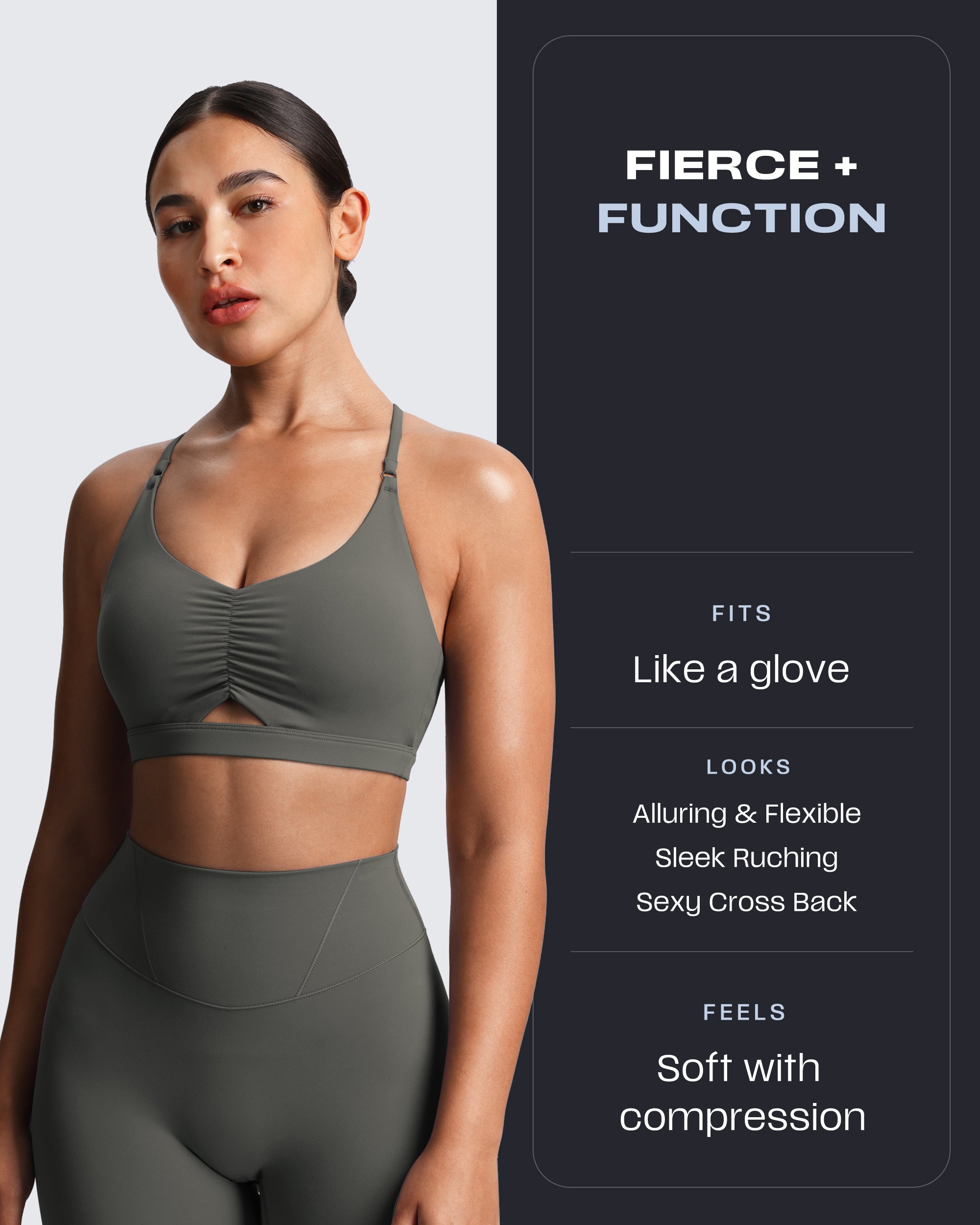 Aoxjox "Velura" Ruched Sports Bra