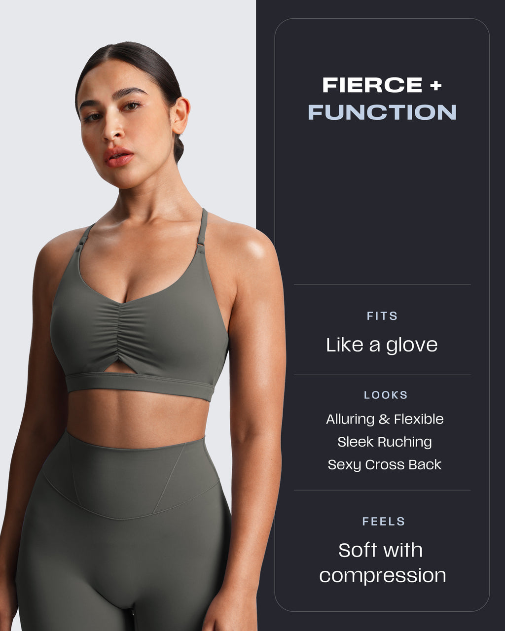 Aoxjox "Velura" Ruched Sports Bra