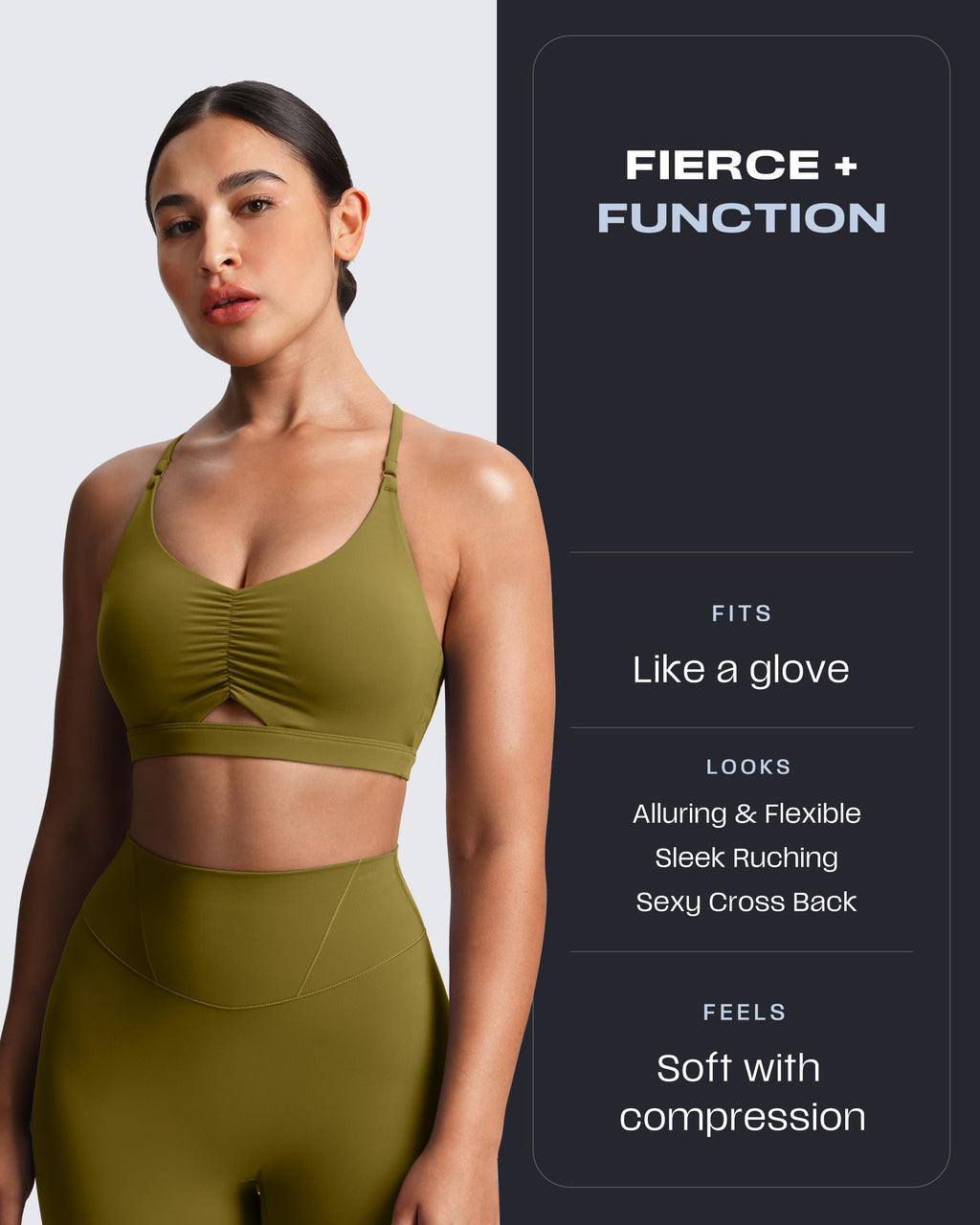 Aoxjox "Velura" Ruched Sports Bra