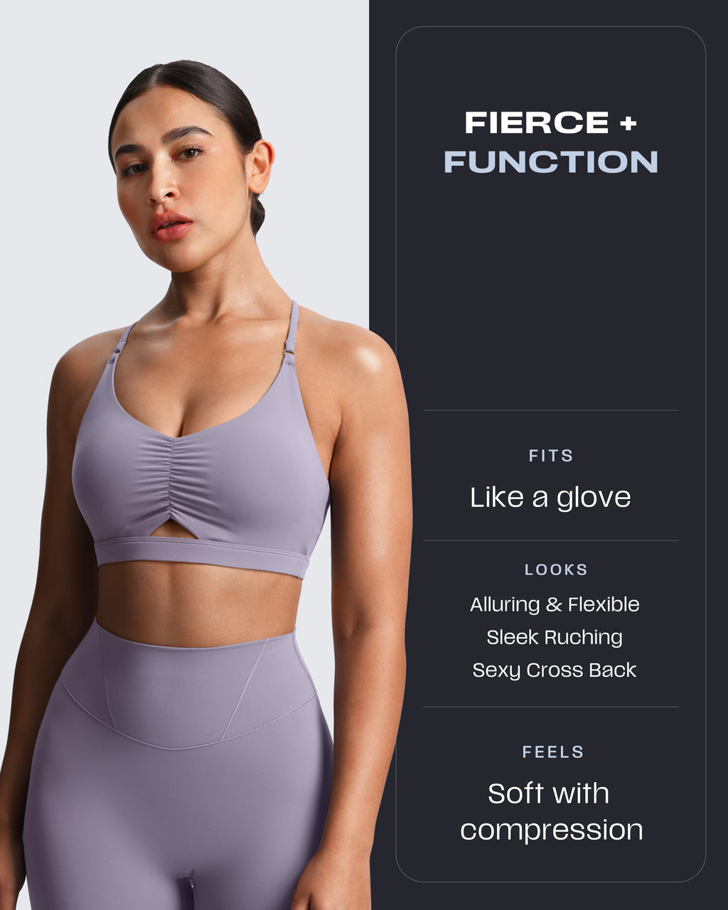 Aoxjox "Velura" Ruched Sports Bra